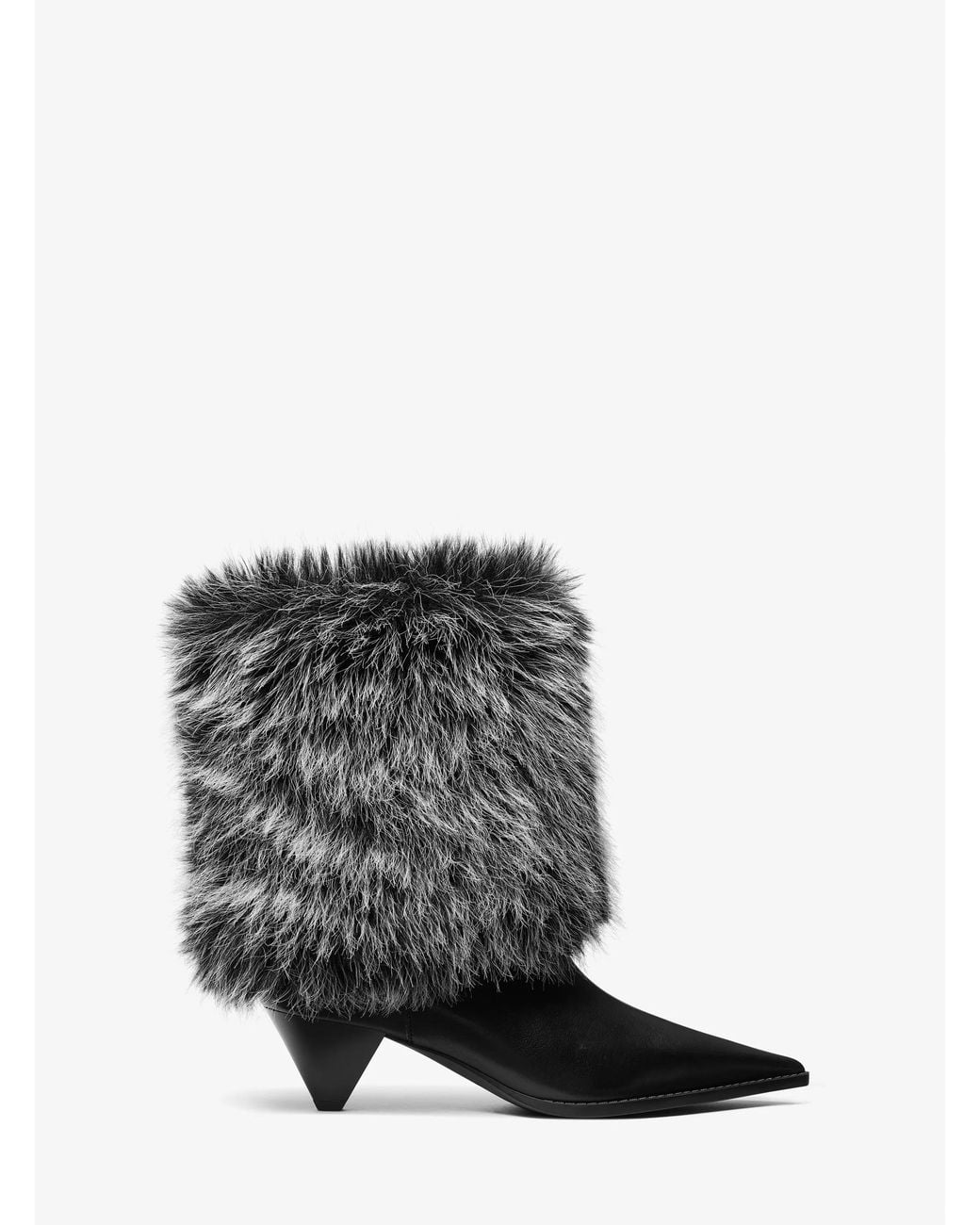 Michael Kors White Michael Kors Jayla Faux Fur And Leather Boot