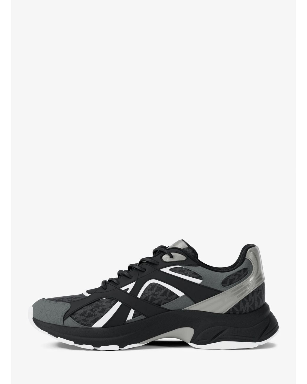 Michael Kors White Mk Leo Mixed-Media Trainer for men