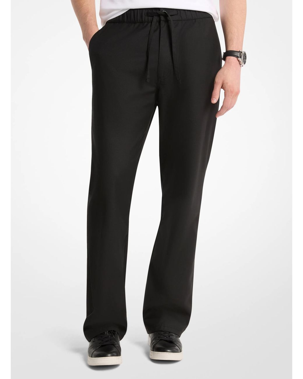 Michael Kors Black Mk Woven Beach Trousers for men