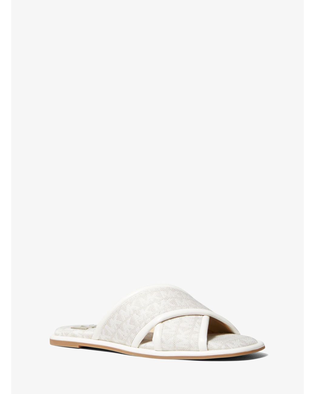 Michael Kors Gideon Logo Jacquard Slide Sandal in Natural Lyst