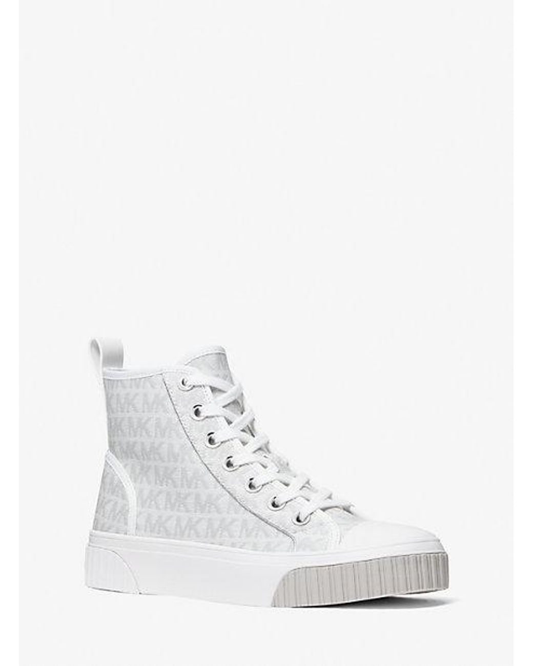 Michael Kors Gertie Logo Jacquard Hightop Sneaker in White Lyst