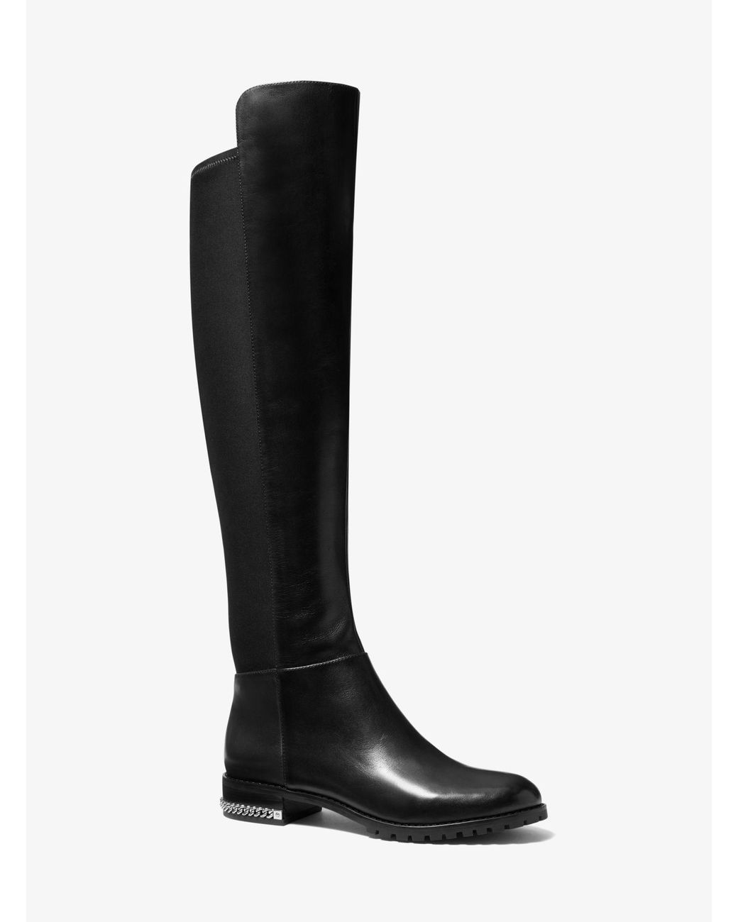 Michael Kors Sabrina Stretch Leather Boot in Black | Lyst