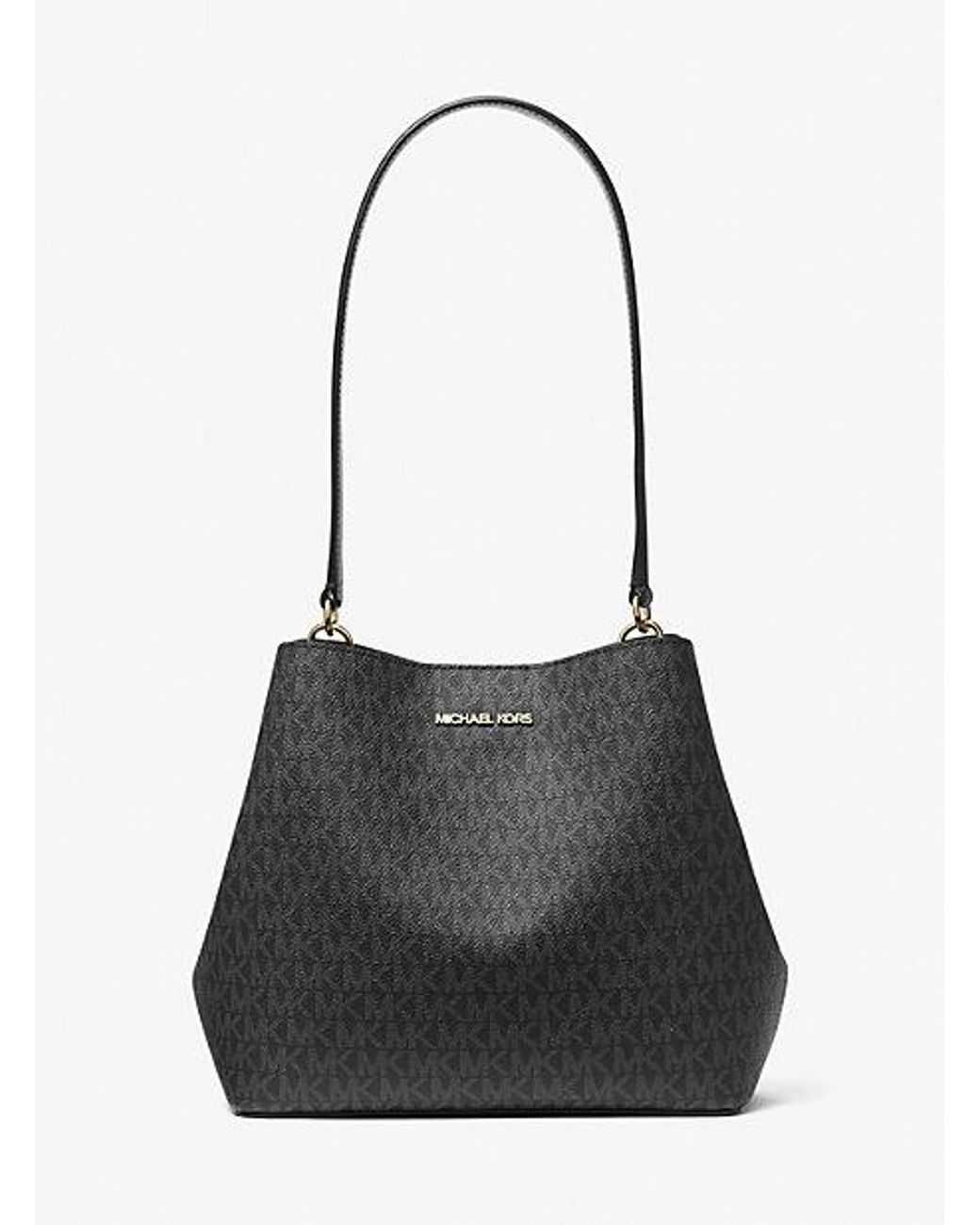 Michael Kors Outlet Mk Pratt Medium Signature Logo Shoulder Bag in