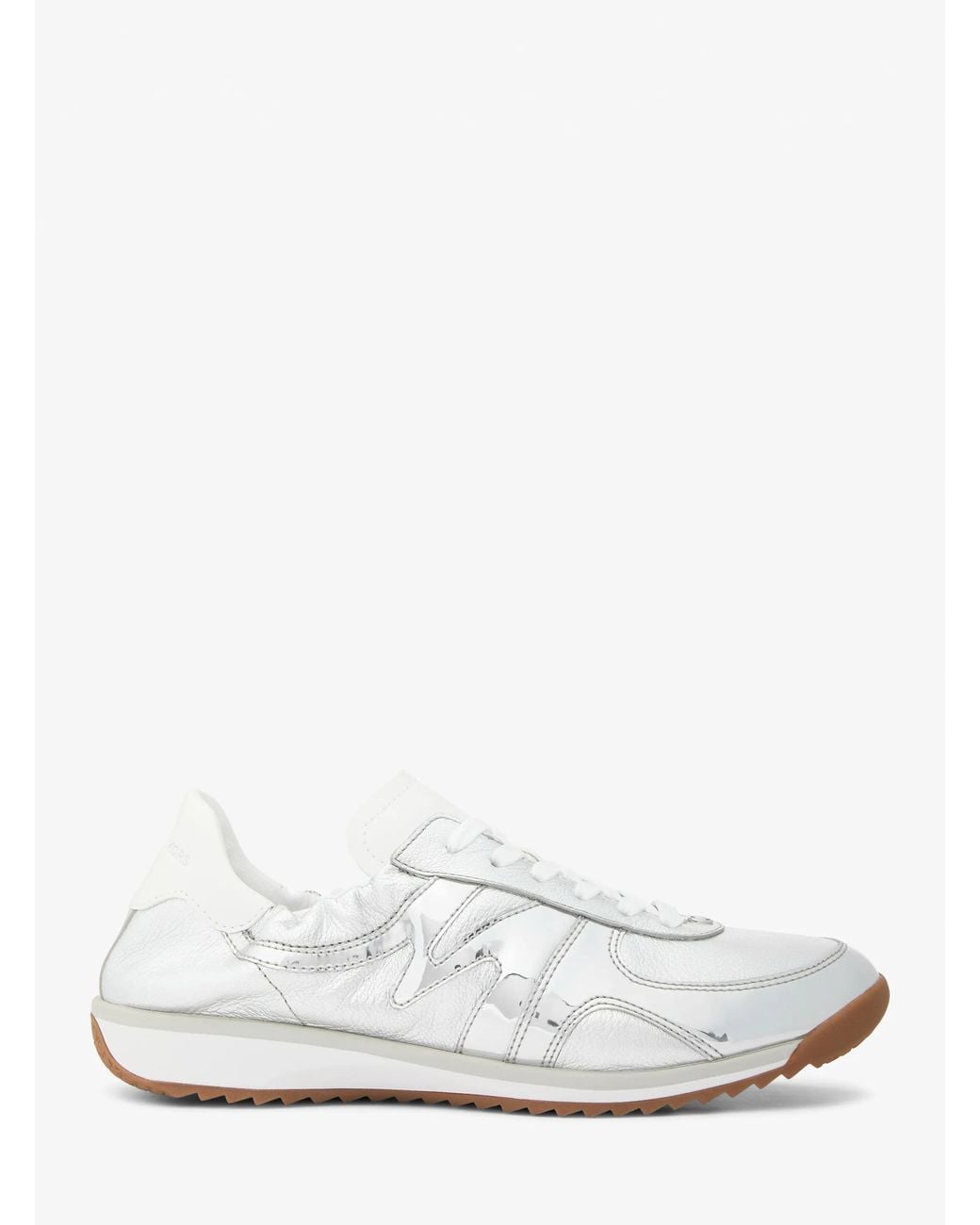 MICHAEL Michael Kors White Mk Colt Metallic Leather Trainer