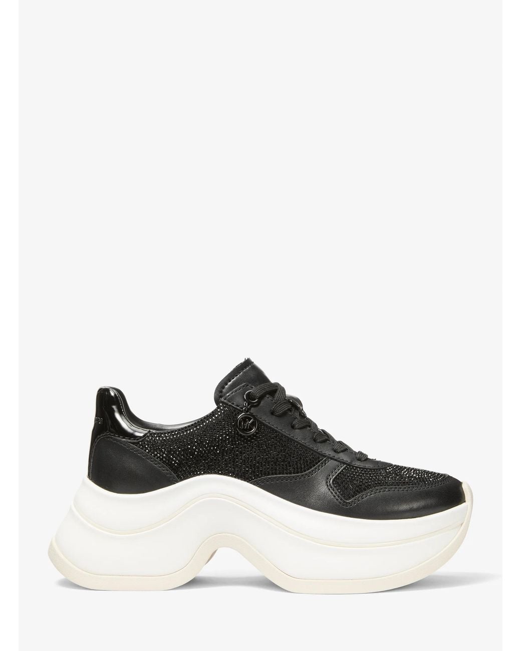 MICHAEL Michael Kors White Arla Embellished Leather Trainer