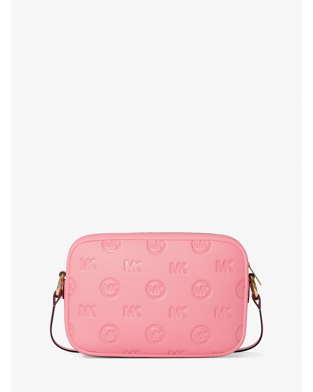 Michael Kors Pink Jet Set Travel Large Logo Debossed Camera Crossbody Bag