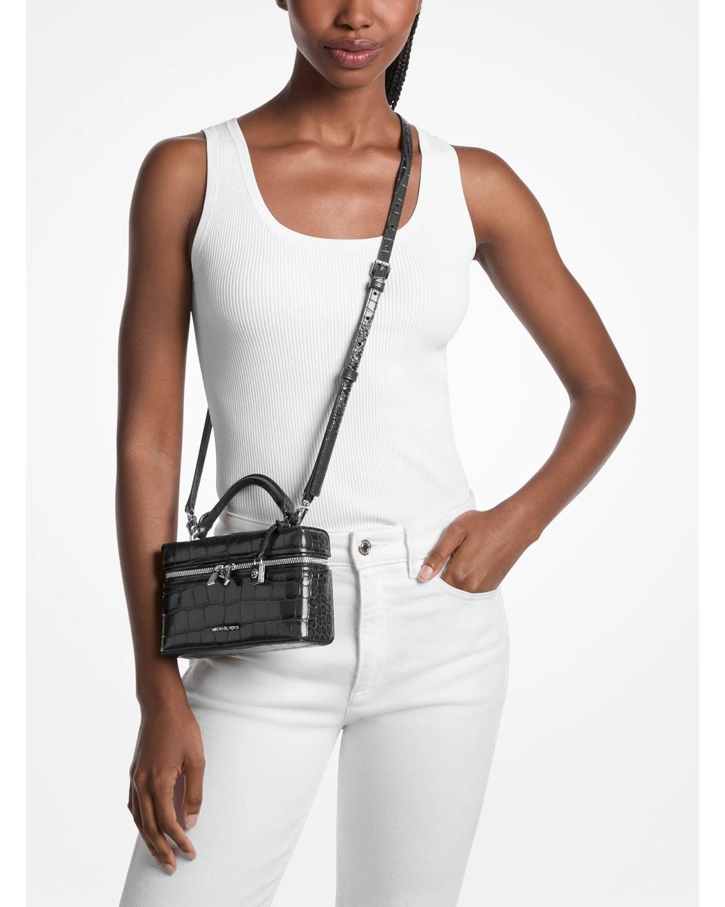 MICHAEL Michael Kors Black Jana Extra Small Top Handle Crossbody Bag