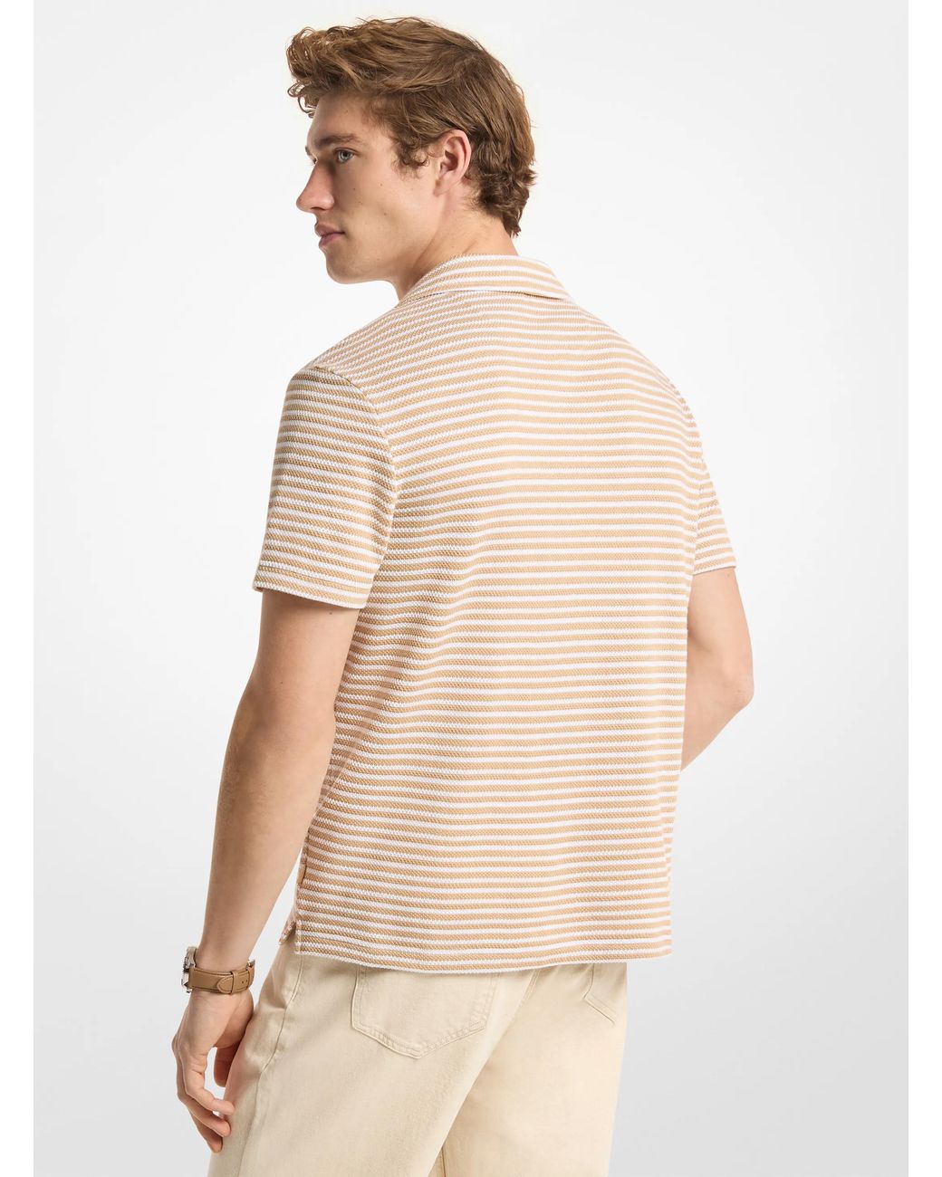 Michael Kors Natural Regular-fit Striped Polo Shirt for men