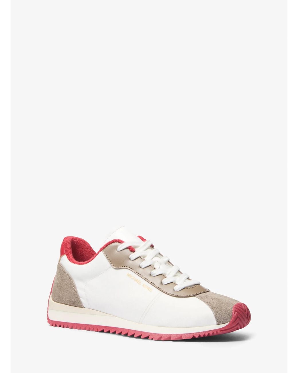 MICHAEL Michael Kors White Mk Rhodes Mixed-Media Trainer