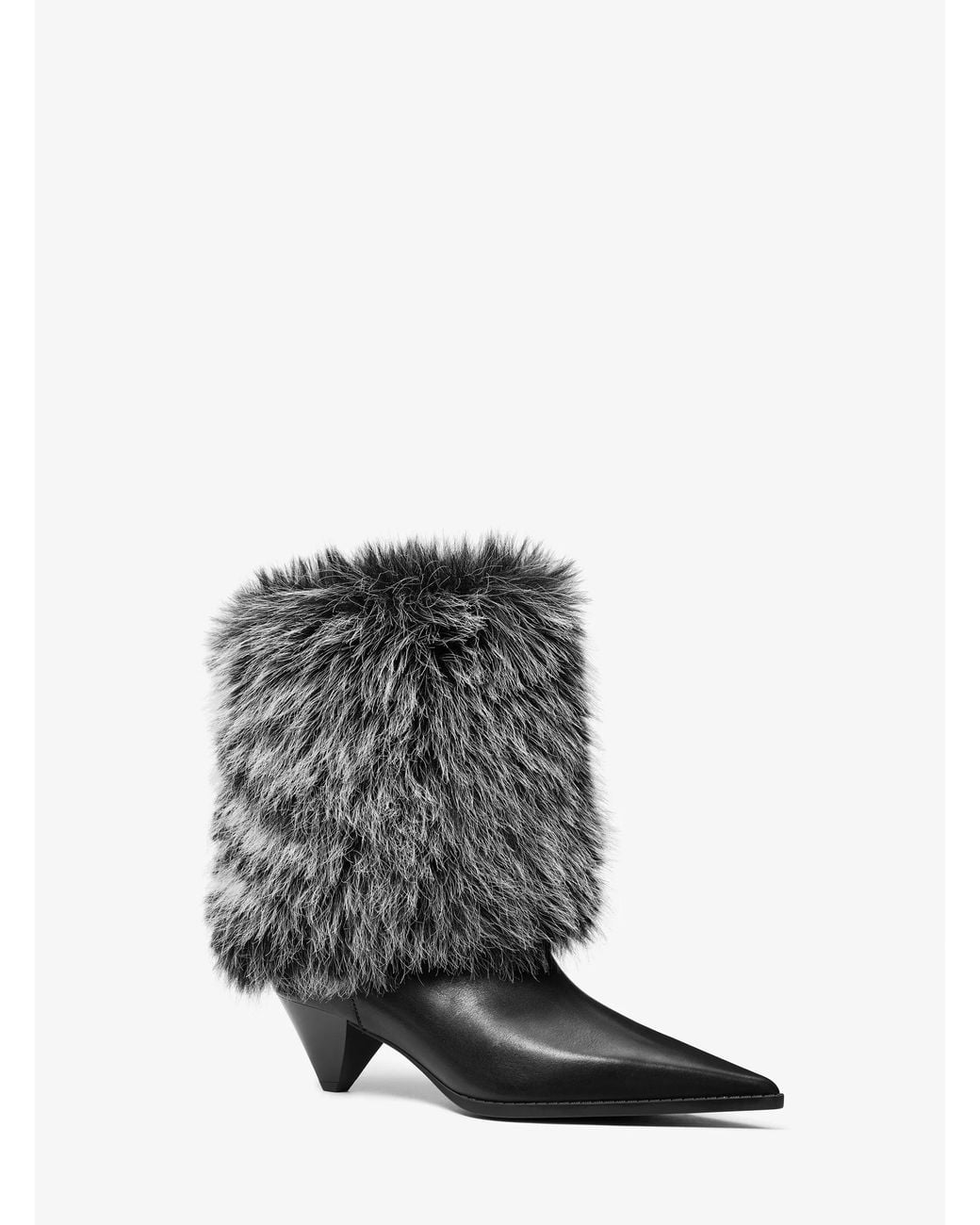 Michael Kors White Michael Kors Jayla Faux Fur And Leather Boot
