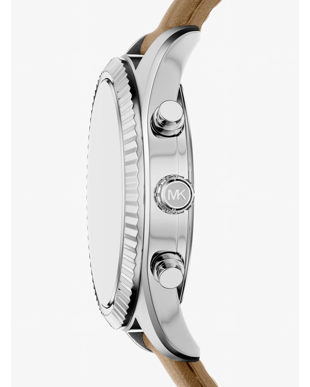 Michael Kors Blue Oversized Lexington-Tone And Leather Watch for men