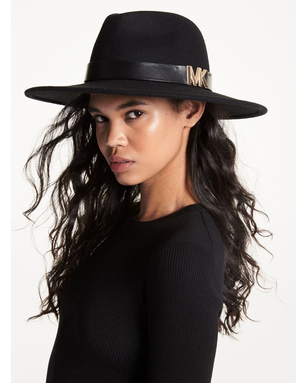 Michael Kors Logo Wool Blend Bolero Hat 