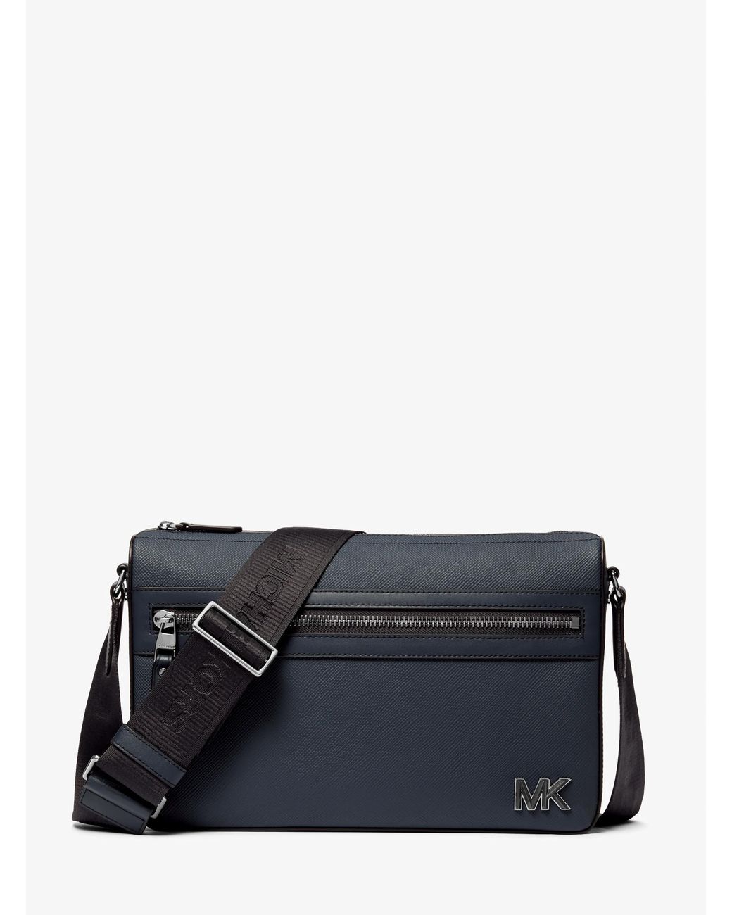 Michael Kors Black Mk Edison Medium Saffiano Leather Messenger Bag for men