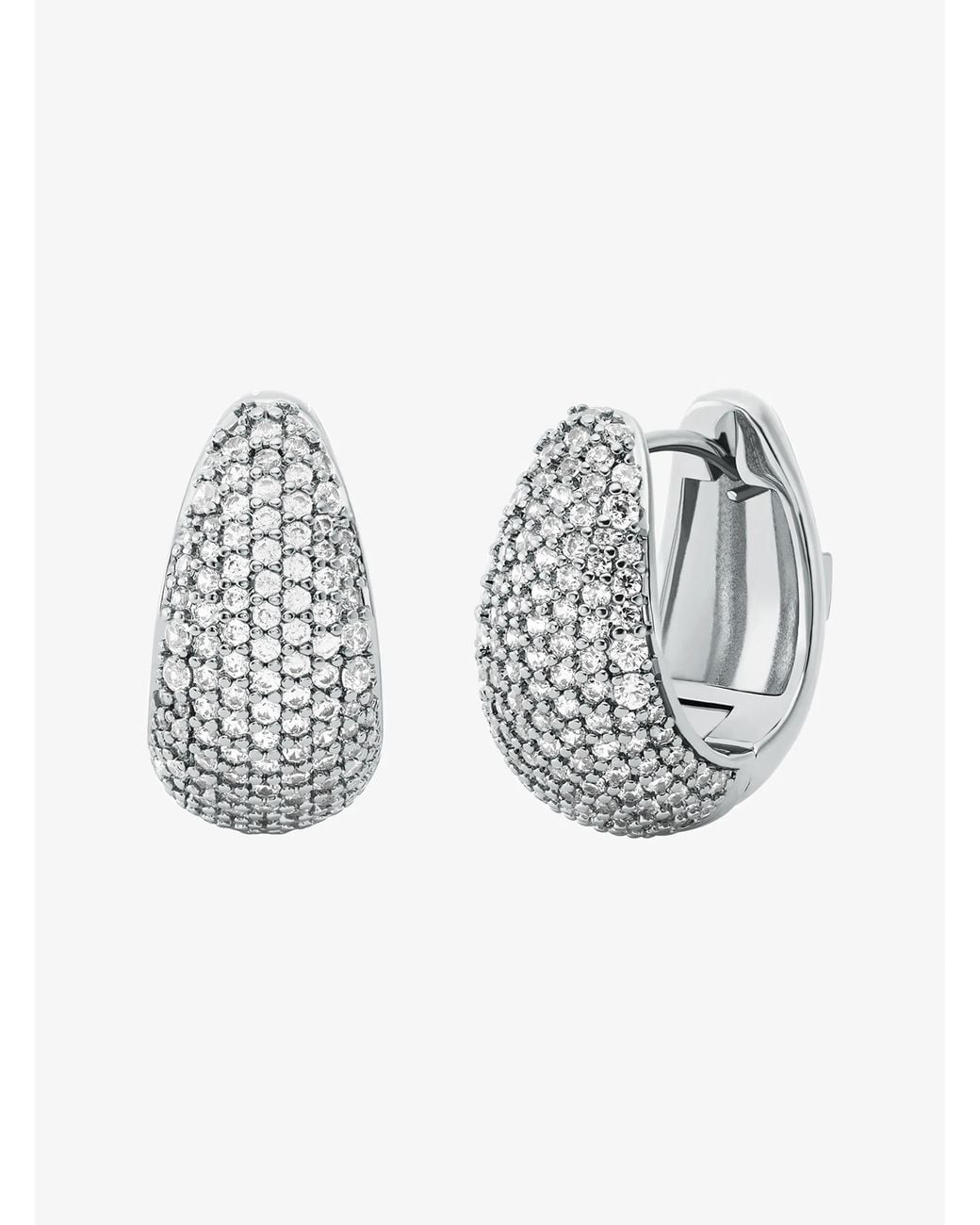 Michael Kors Metallic Precious Metal-Plated Brass Pavé Teardrop Huggie Earrings
