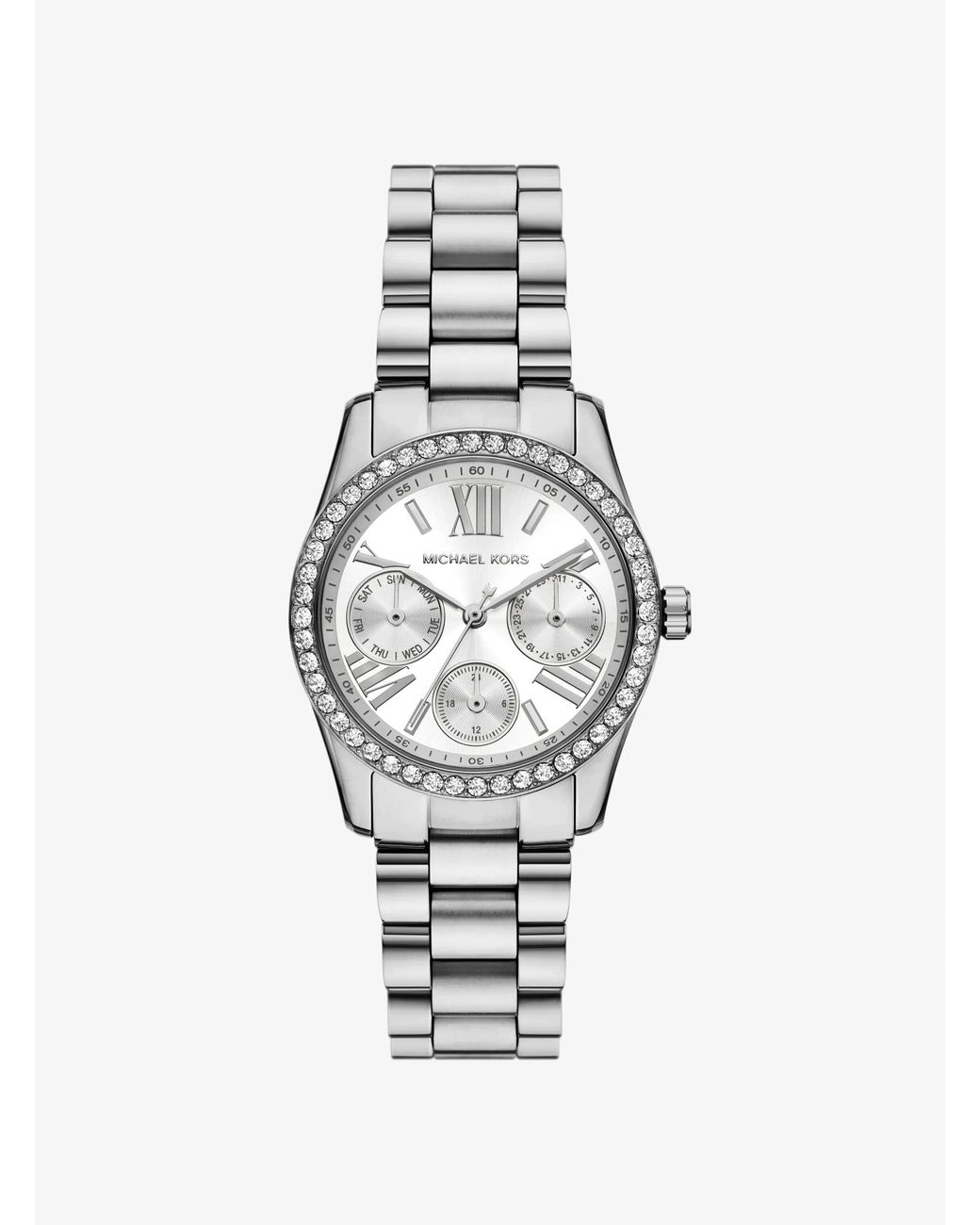Michael Kors White Mk Mini Lexington Pavé-Tone Watch