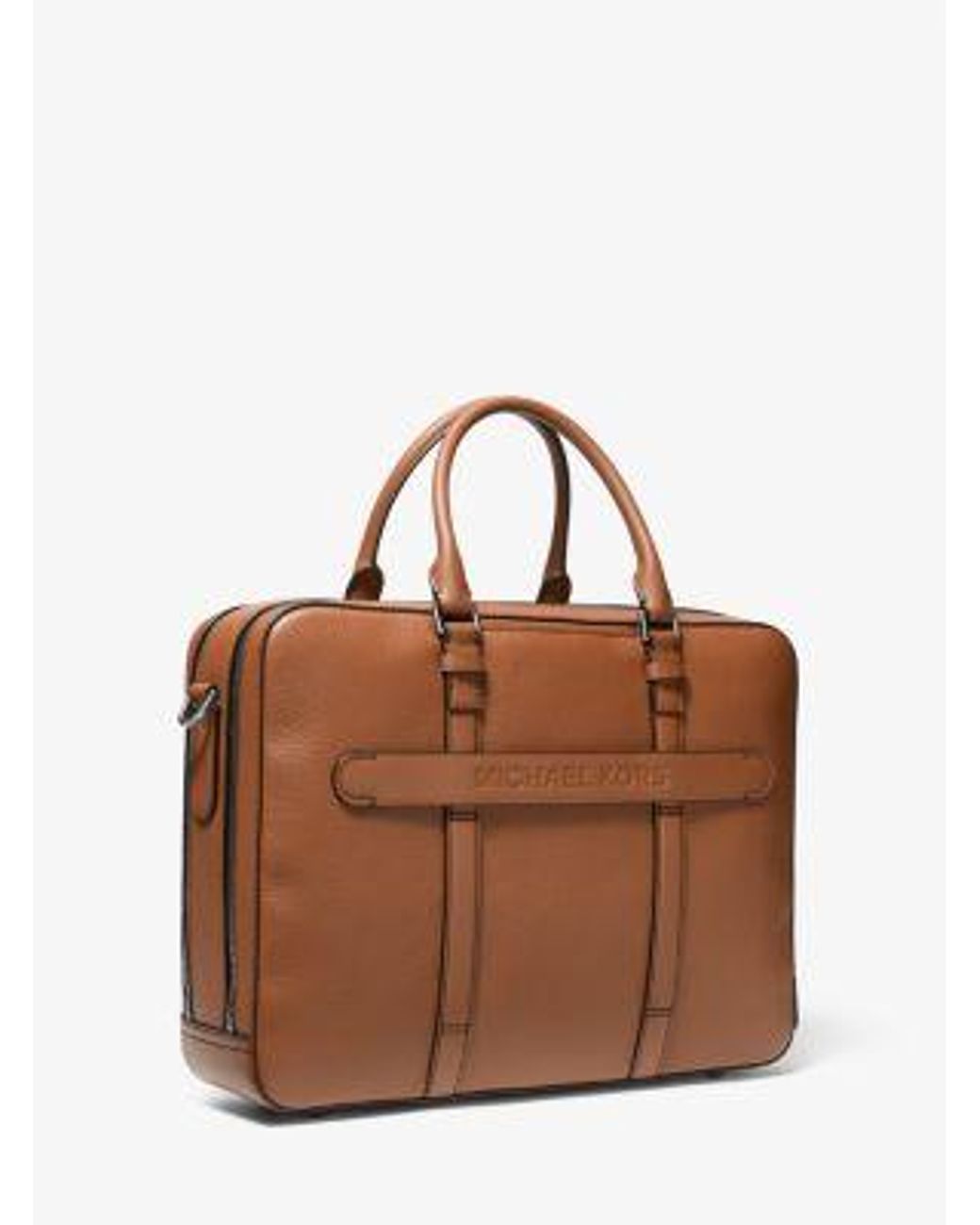 Michael Kors Hudson Logo And Leather Double gusset Briefcase in Brown for Men Lyst UK