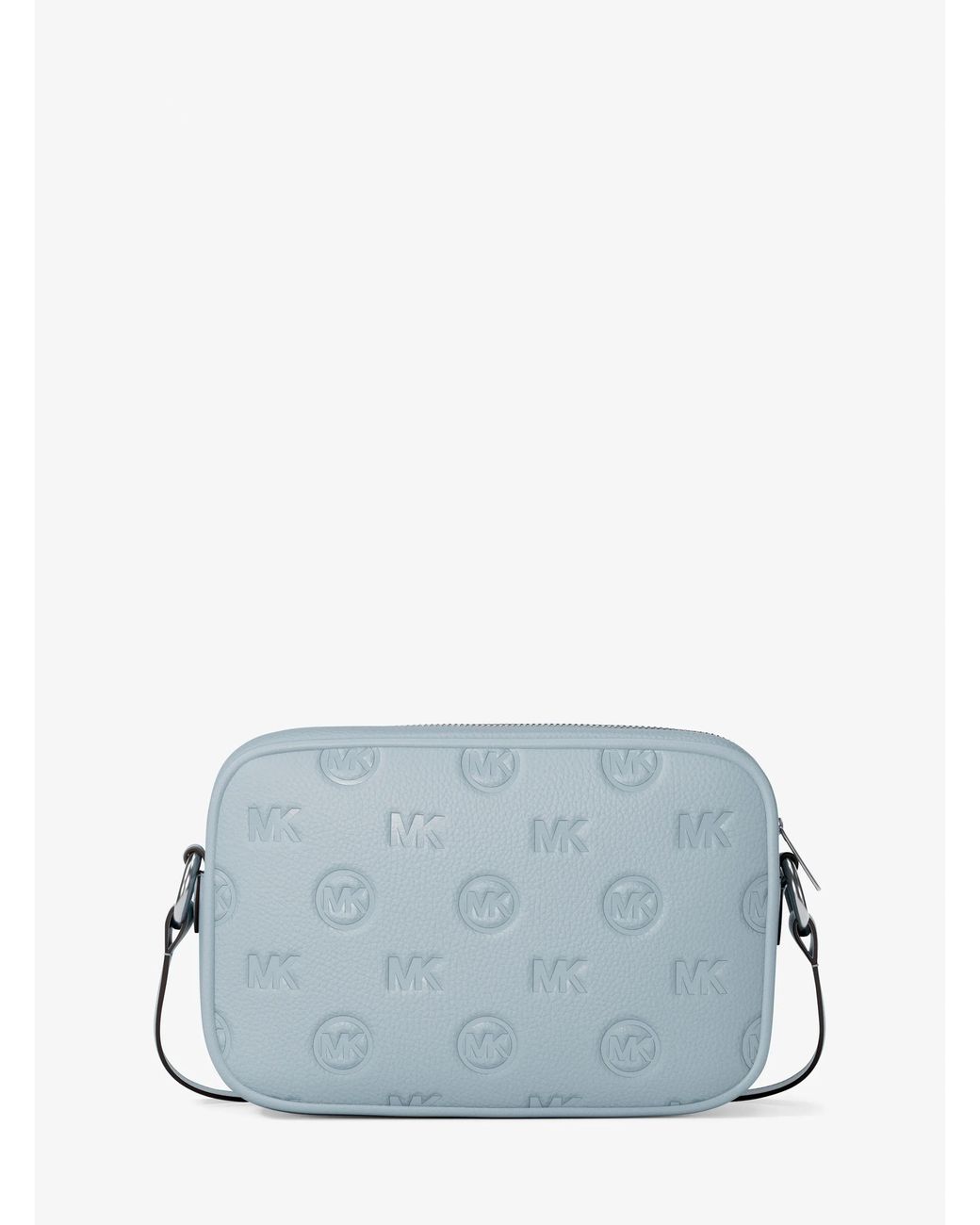 Michael Kors Blue Jet Set Travel Large Logo Debossed Camera Crossbody Bag