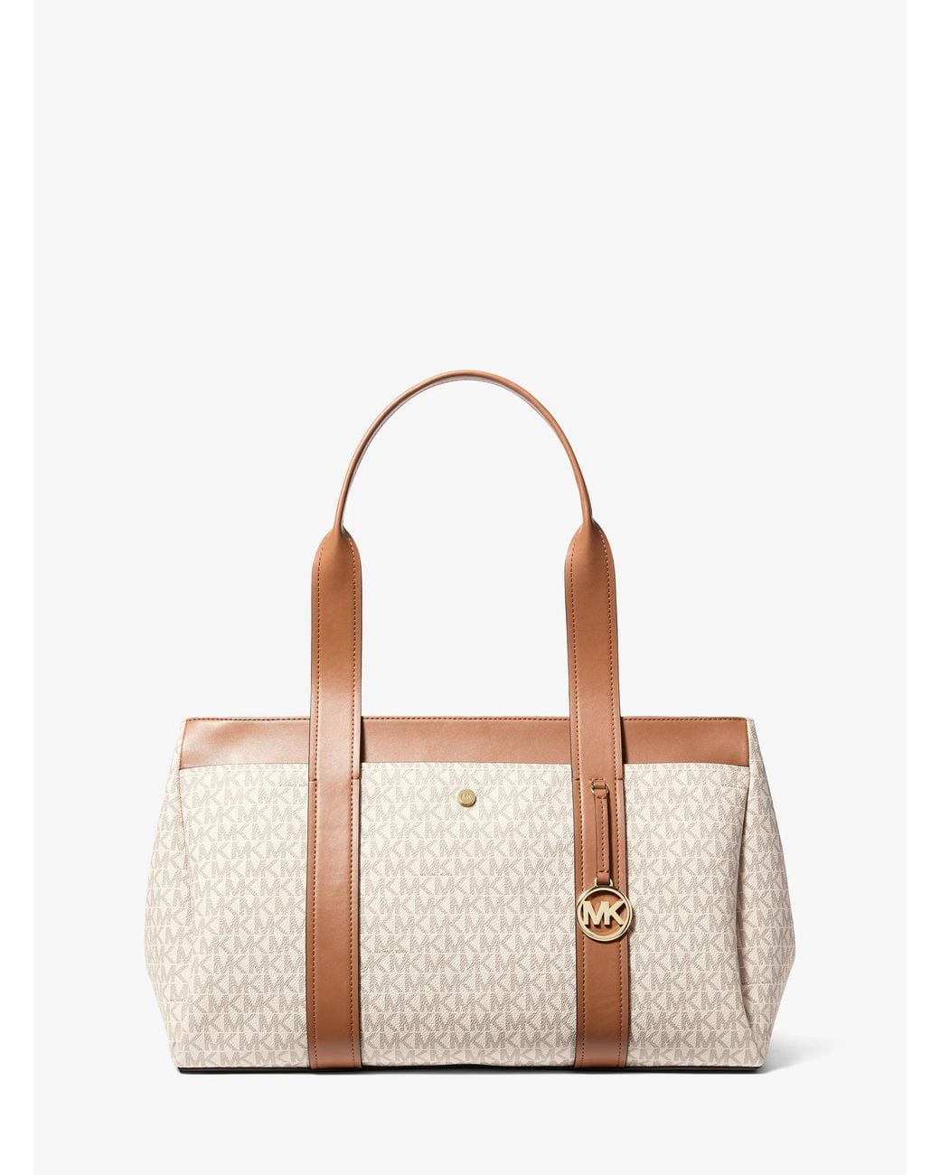 MICHAEL Michael Kors Natural Mk Foster Large Signature Logo Tote Bag