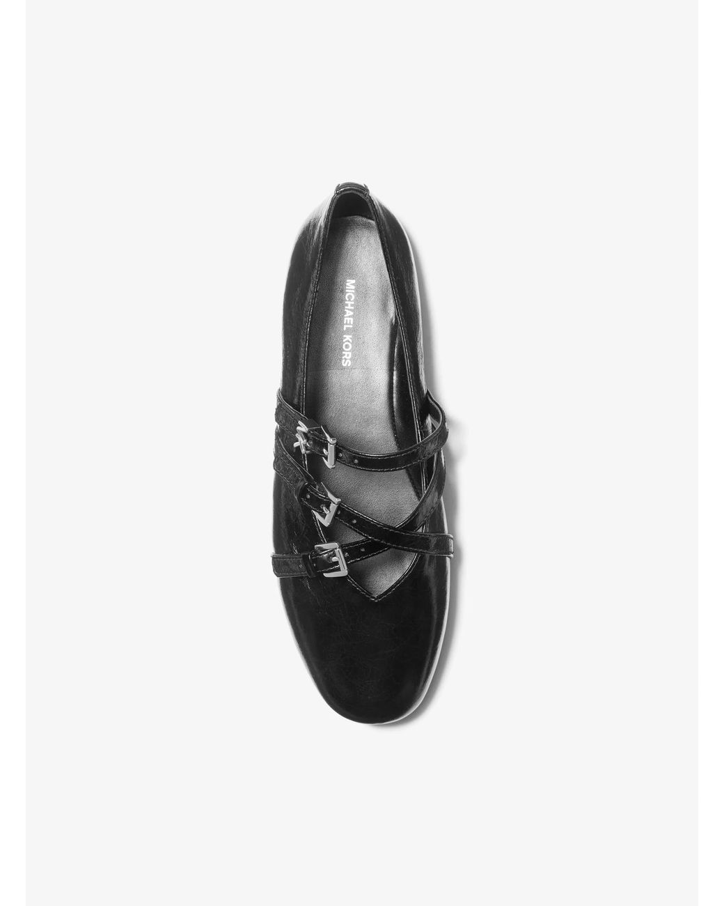 MICHAEL Michael Kors Black Mk Indy Flex Leather Ballet Flat