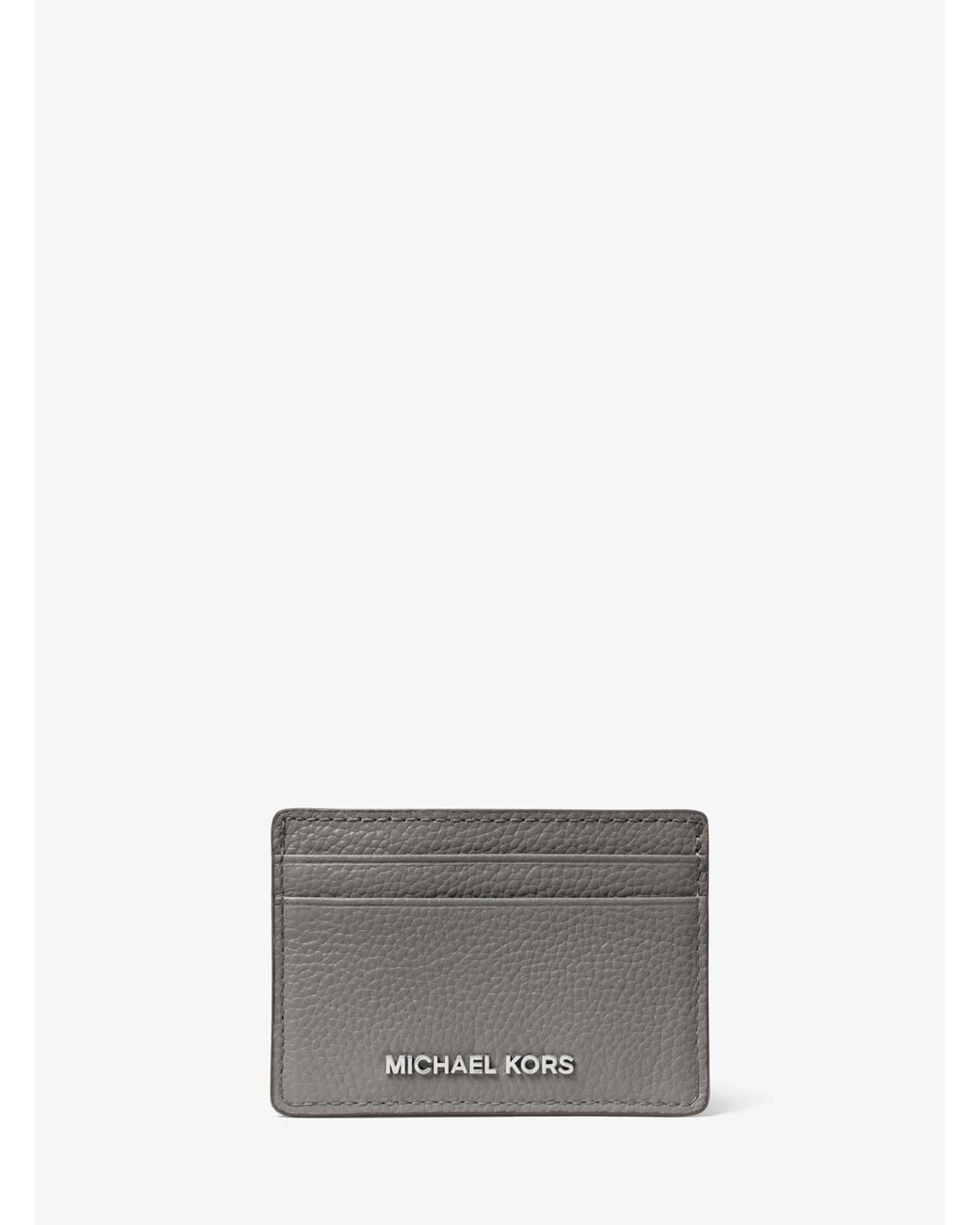MICHAEL Michael Kors White Mk Pebbled Leather Card Case