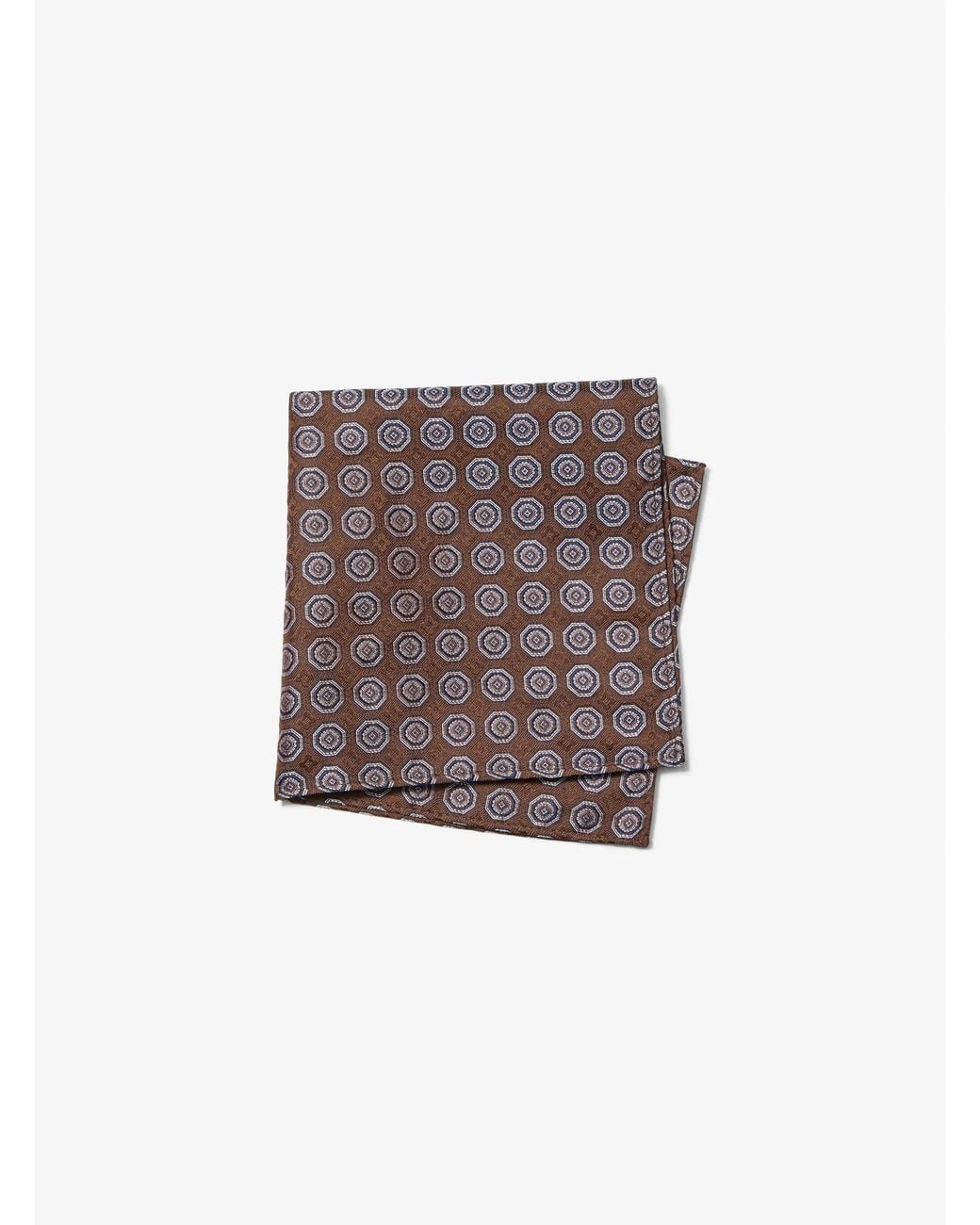 Michael Kors White Mk Silk Tie And Printed Pocket Square Gift Set for men