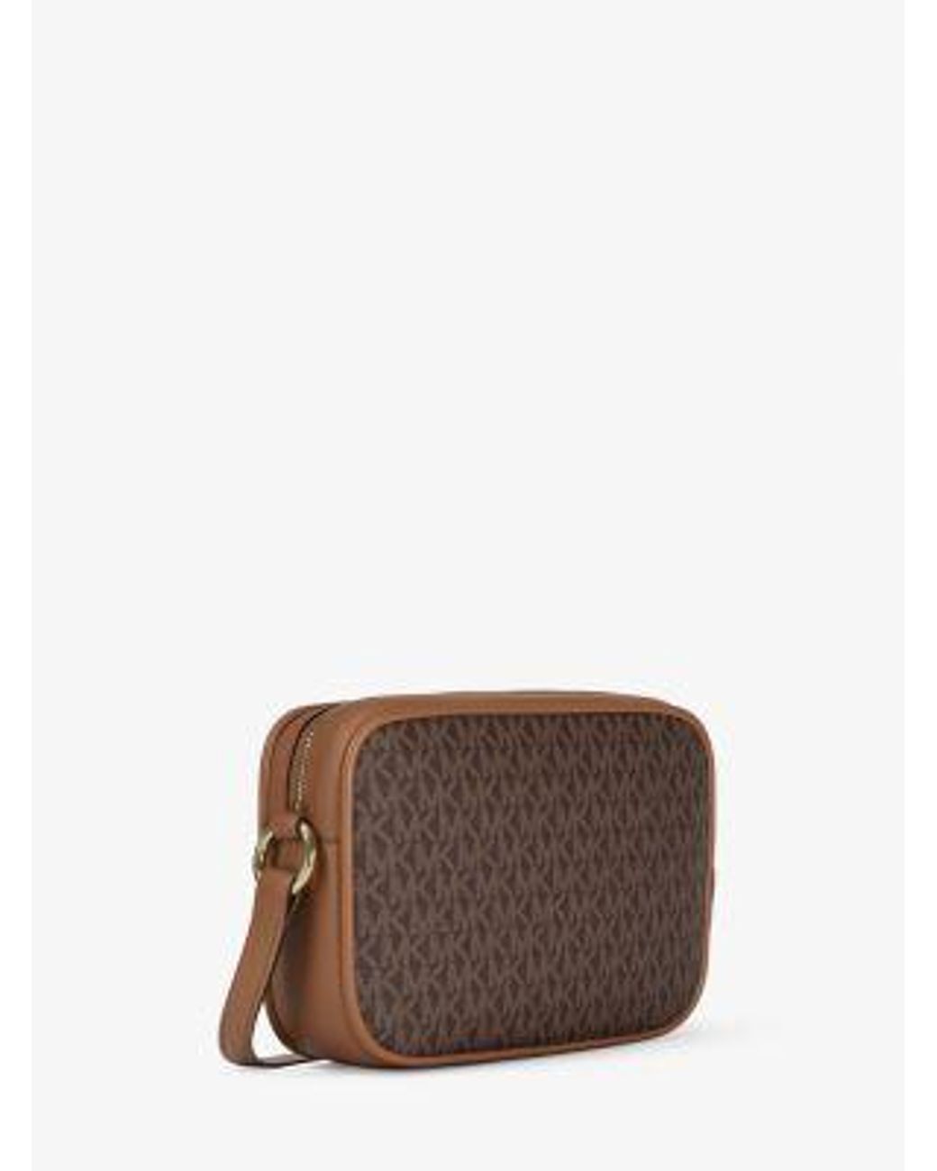 Michael Kors Brown Jet Set Travel Large Signature Logo Camera Crossbody Bag