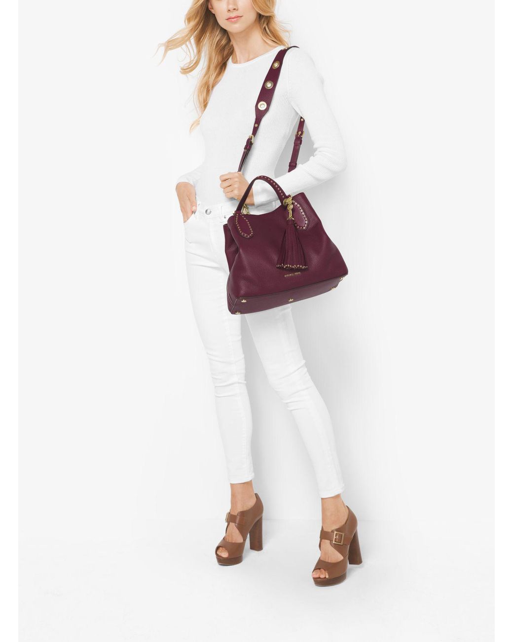 brooklyn large leather shoulder bag black