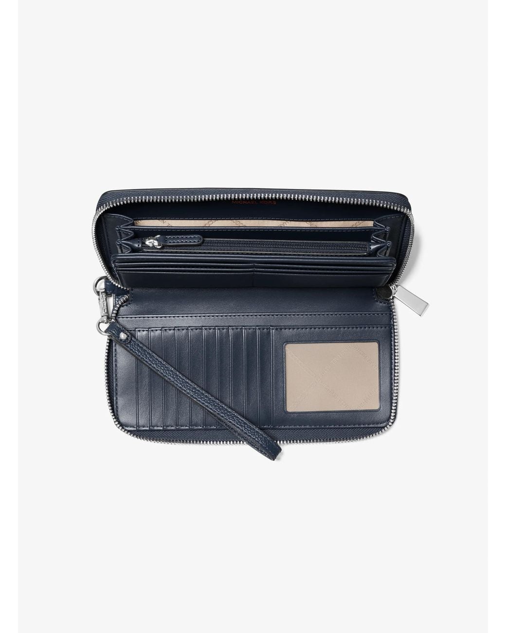 MICHAEL Michael Kors Blue Mk Large Pebbled Leather Continental Wallet