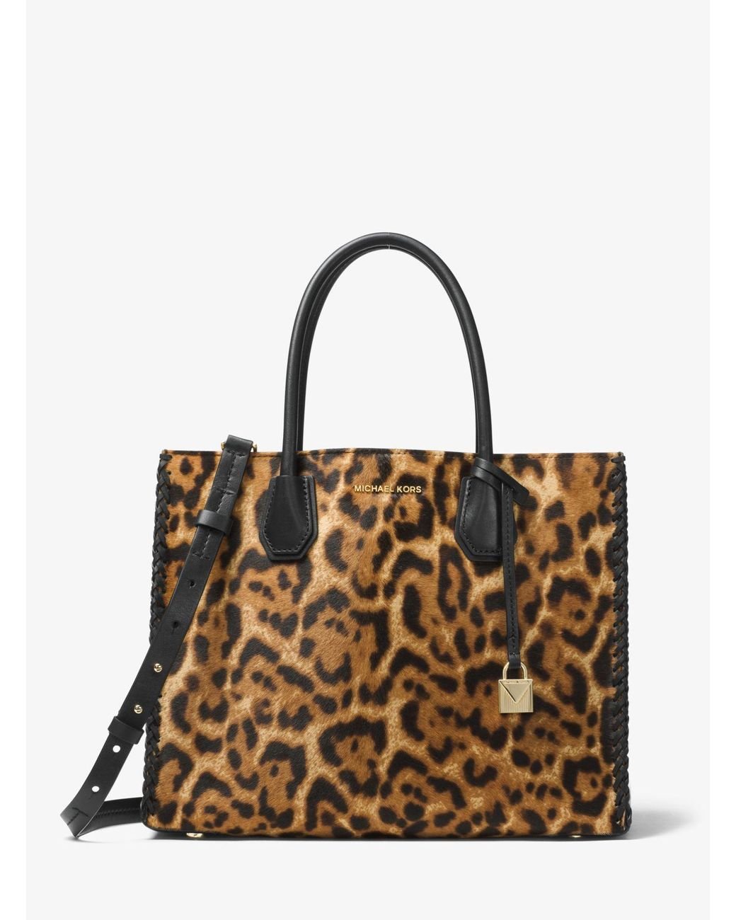 Borsa Tote Mercer In Pelle Effetto Cavallino Stampa Leopardata di Michael Kors in Marrone Lyst