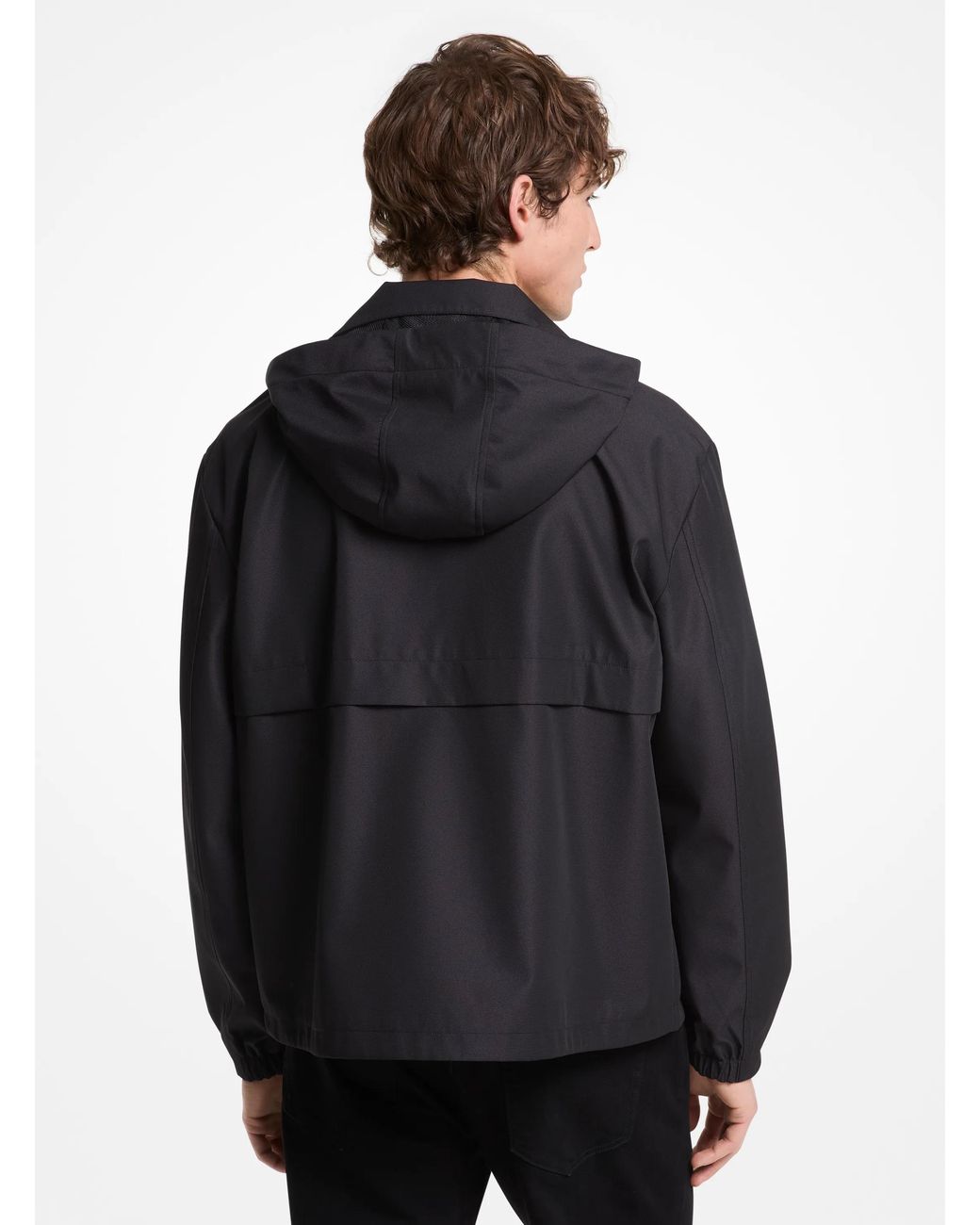 Michael Kors Black Mk Water-Resistant Windbreaker Jacket for men