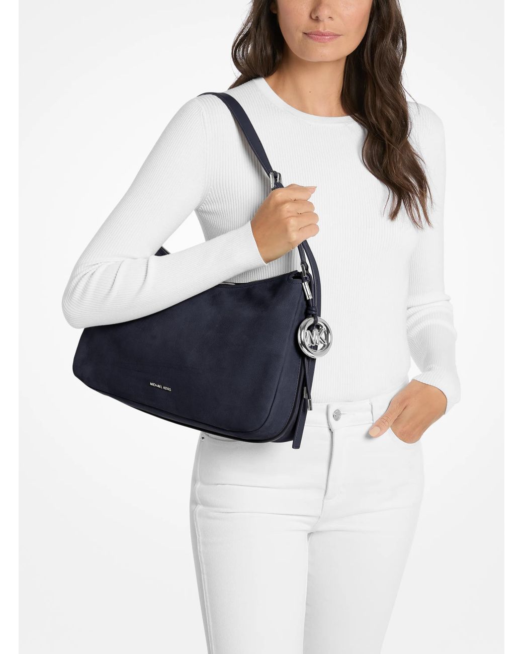 MICHAEL Michael Kors Blue Nolita Medium Nubuck Shoulder Bag