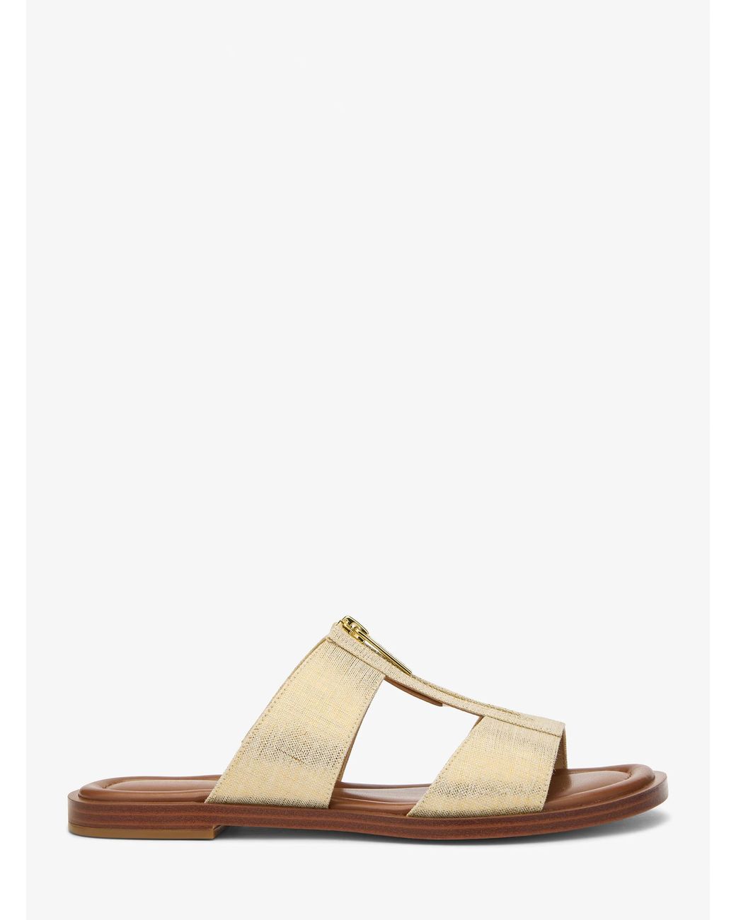MICHAEL Michael Kors Natural Mk Berkley Metallic Linen Slide Sandal