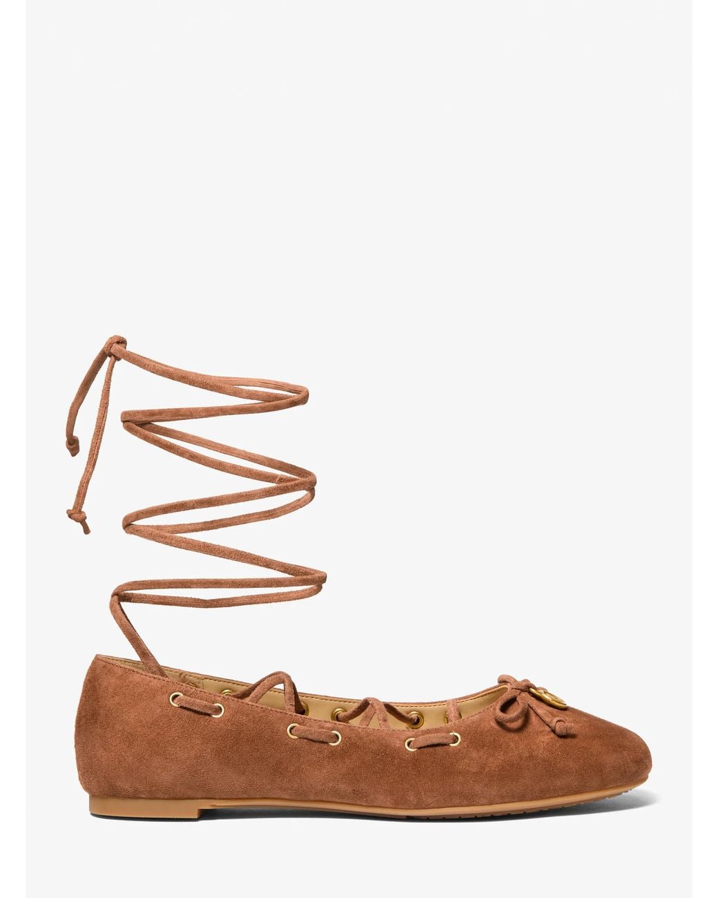 MICHAEL Michael Kors White Mk Shae Flex Suede Ballet Flat