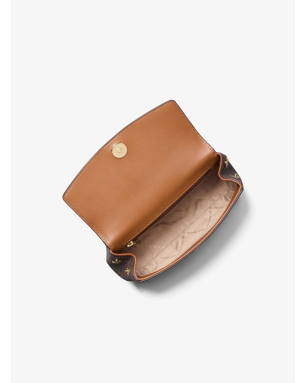 Michael Kors Brown Ava Extra-Small Signature Logo Crossbody Bag