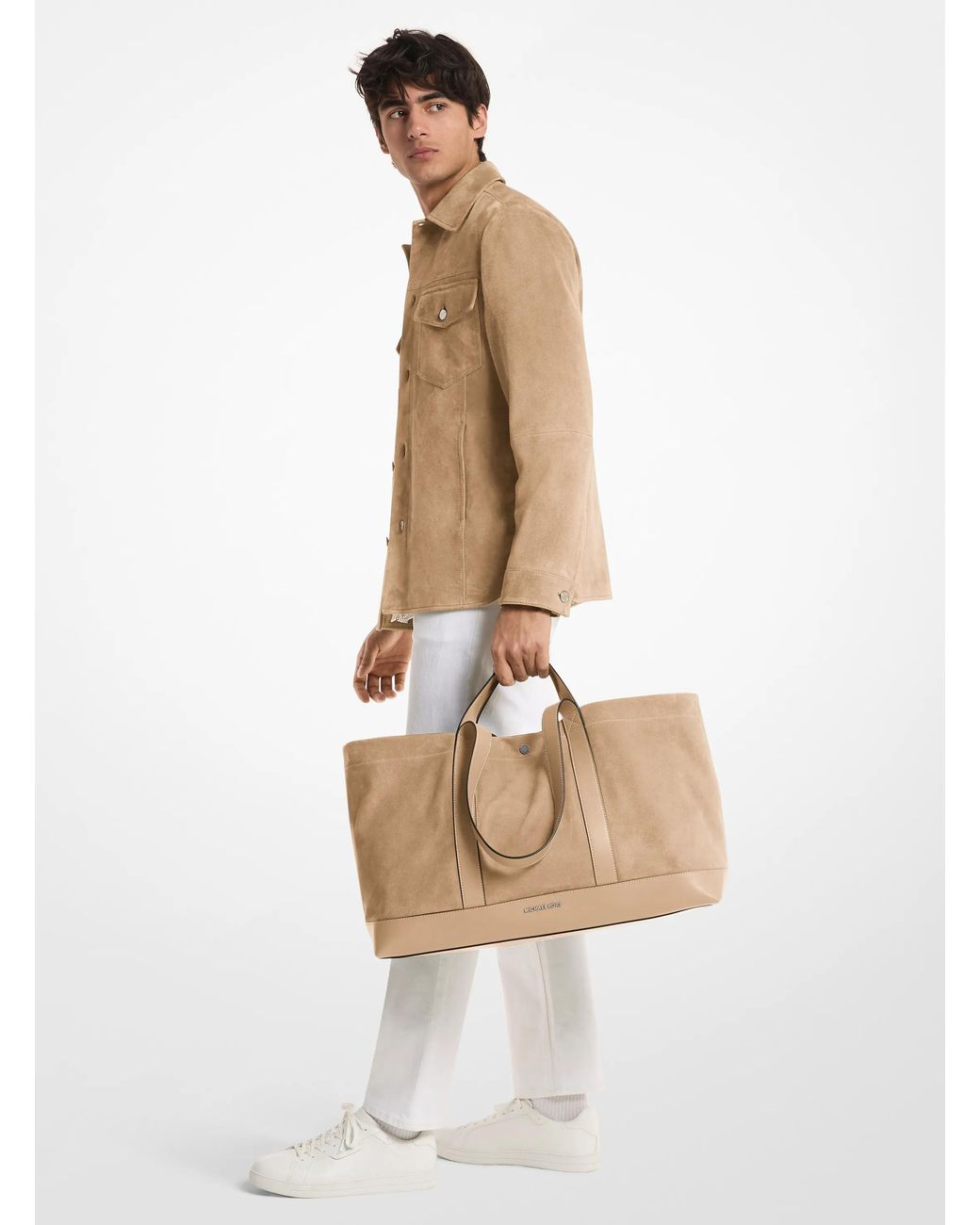 Michael Kors Natural Mk Whitley Medium Nubuck Tote Bag for men