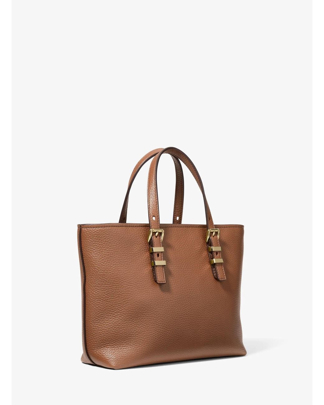 MICHAEL Michael Kors Brown Mk Quinn Small Pebbled Leather Convertible Crossbody Bag