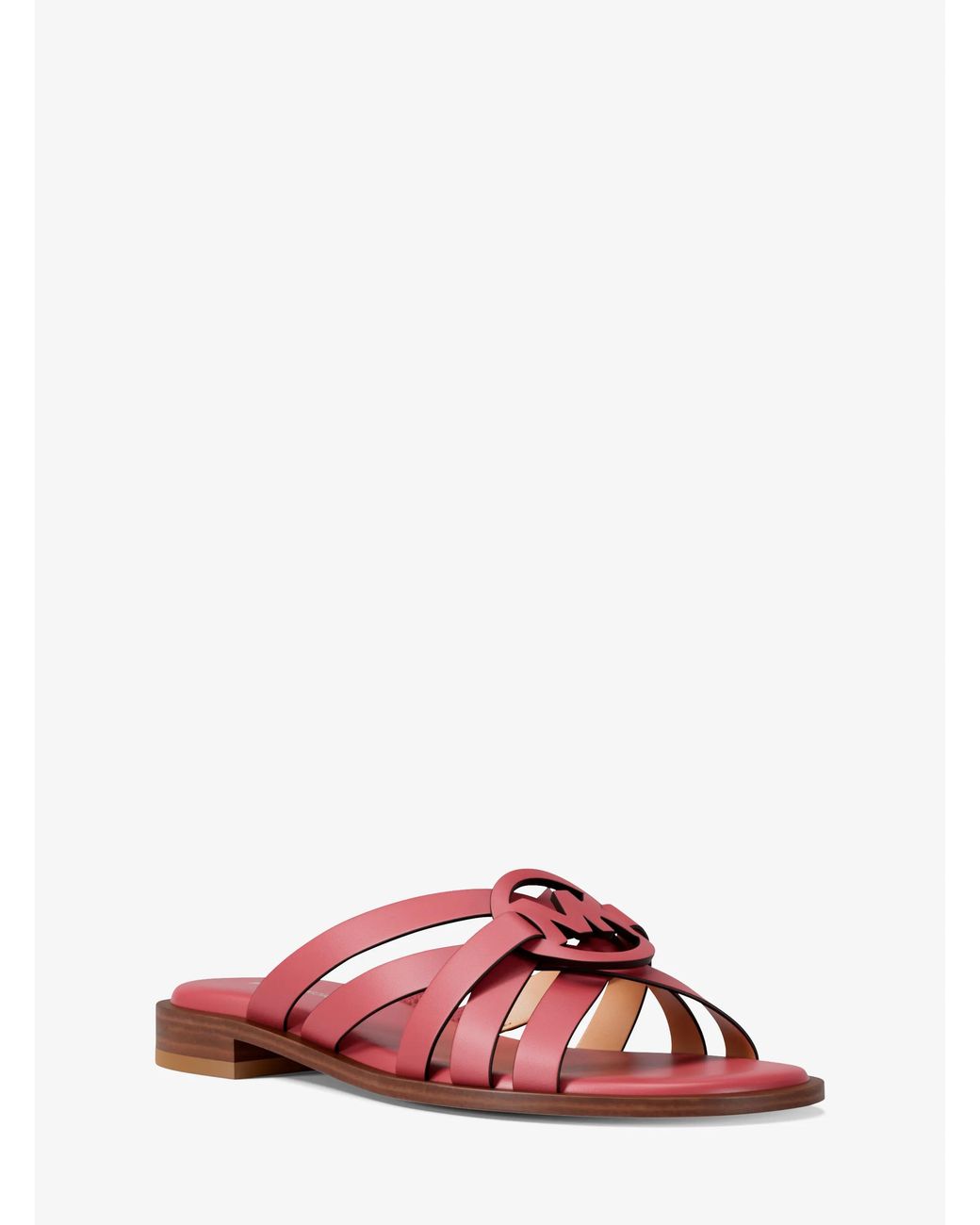 MICHAEL Michael Kors Pink Michael Kors Erika Leather Slide Sandal