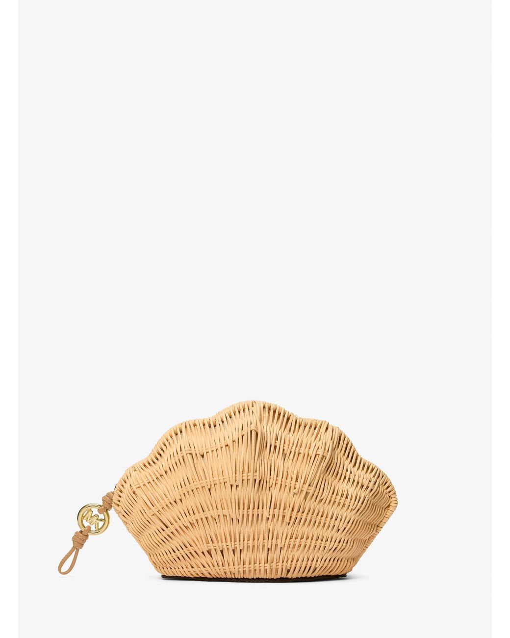 Mk Rattan Michael Kors Mk Shelly Rattan Clutch in Natural | Lyst