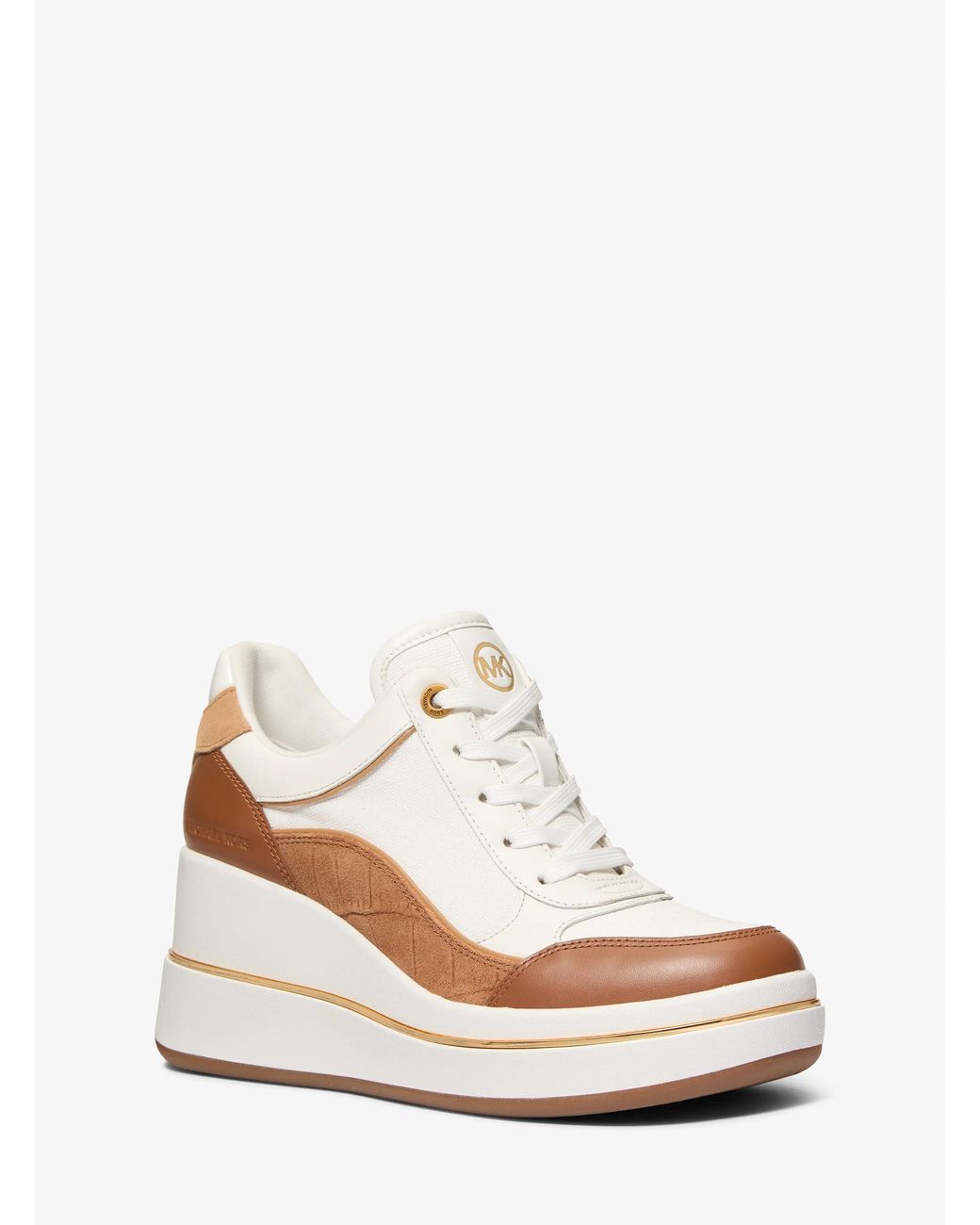 MICHAEL Michael Kors White Mk Emmy Leather Wedge Trainer for men