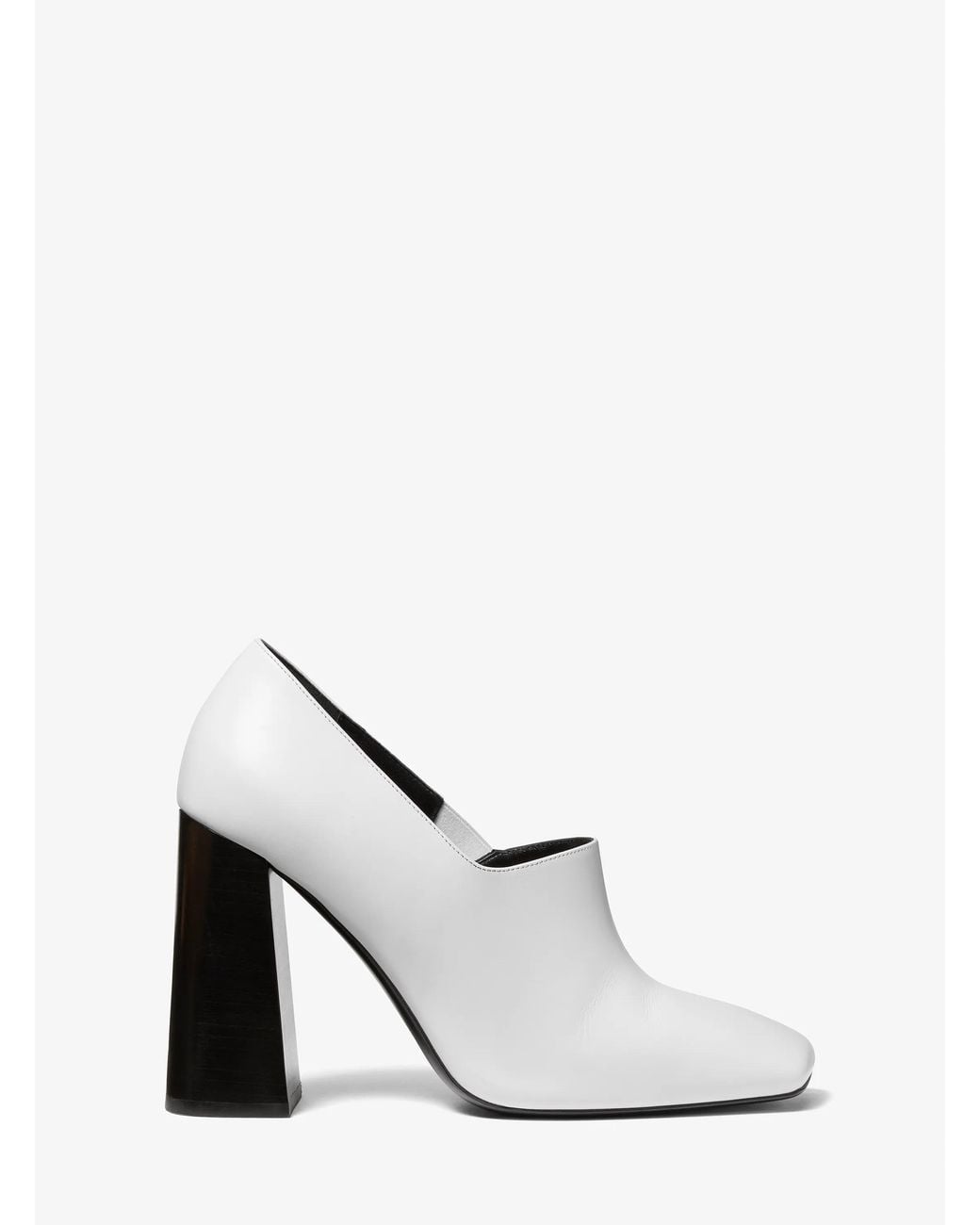 Michael Kors White Michael Kors Sofia High Throat Leather Pump