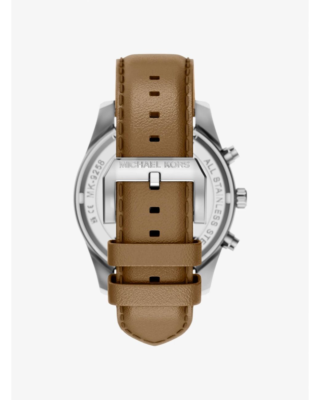 Michael Kors Blue Oversized Lexington-Tone And Leather Watch for men
