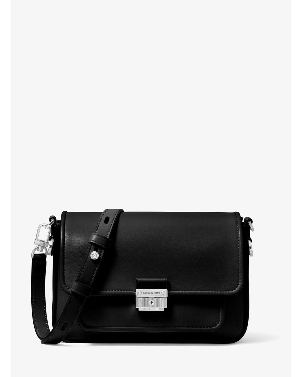 michael michael kors bradshaw medium leather pocket camera crossbody