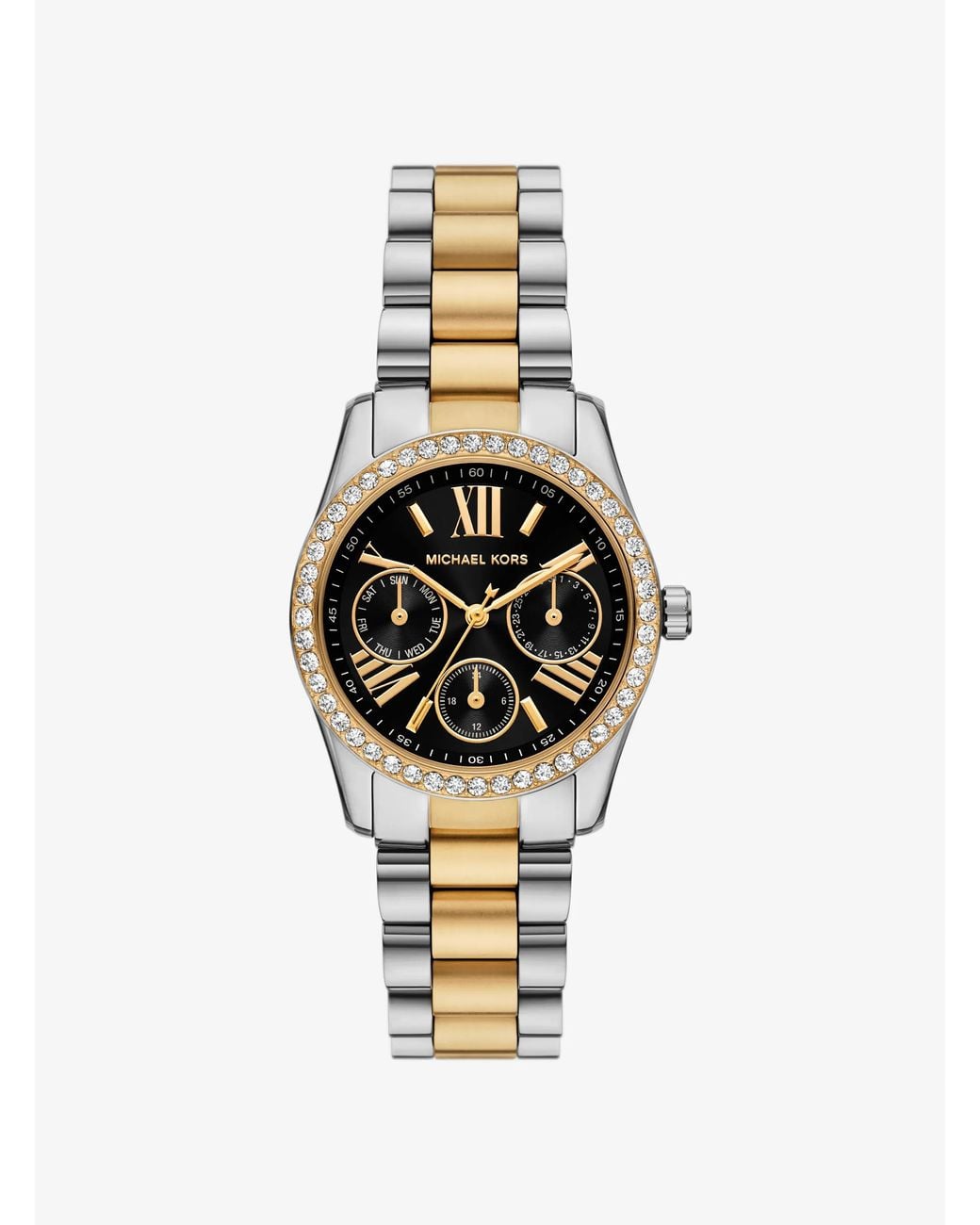Michael Kors Metallic Mk Mini Lexington Pavé Two-Tone Watch