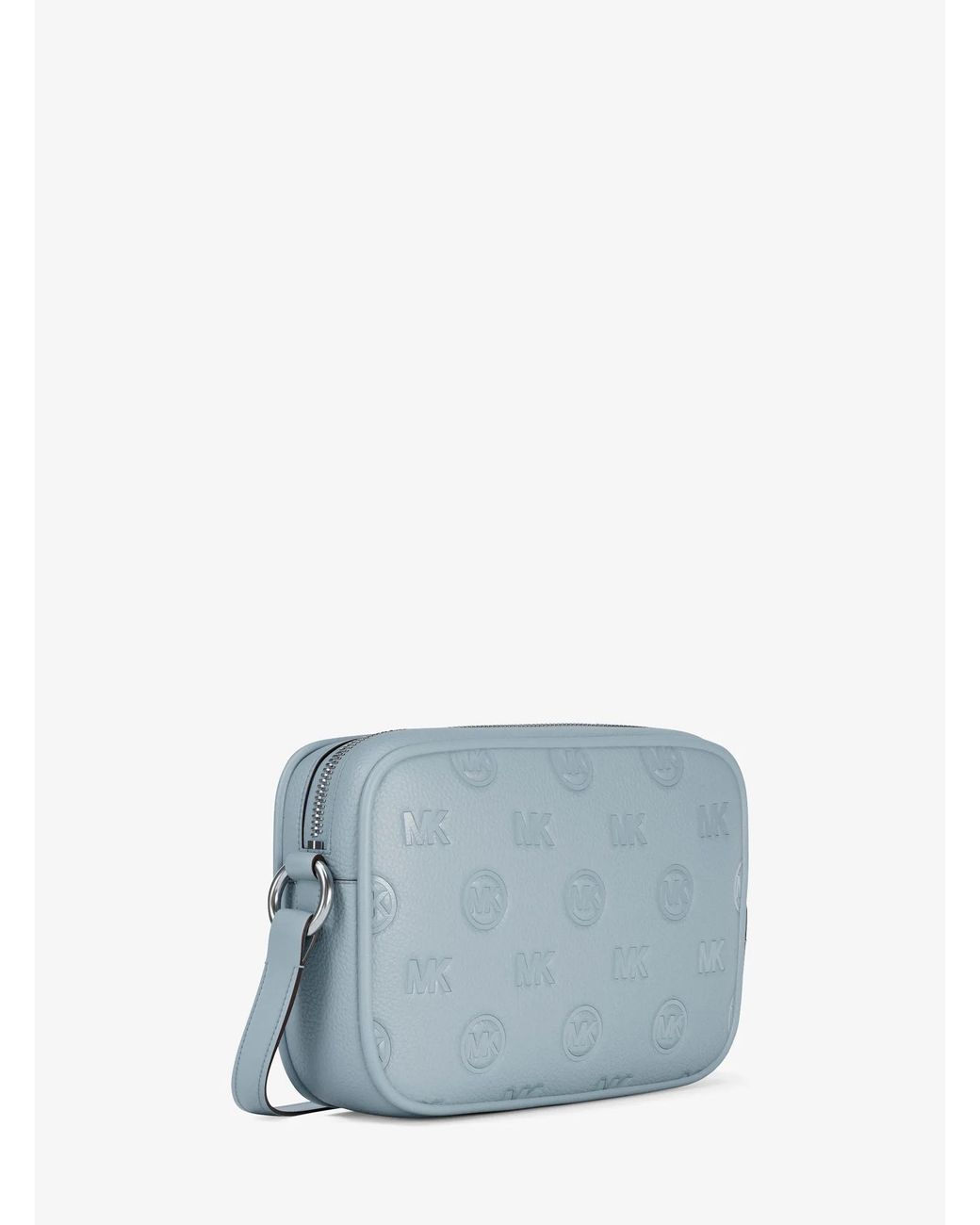 Michael Kors Blue Jet Set Travel Large Logo Debossed Camera Crossbody Bag