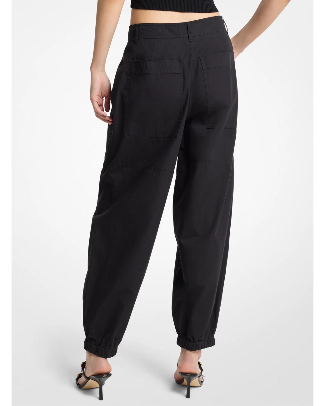 MICHAEL Michael Kors Black Michael Kors Cotton Poplin Parachute Jogger