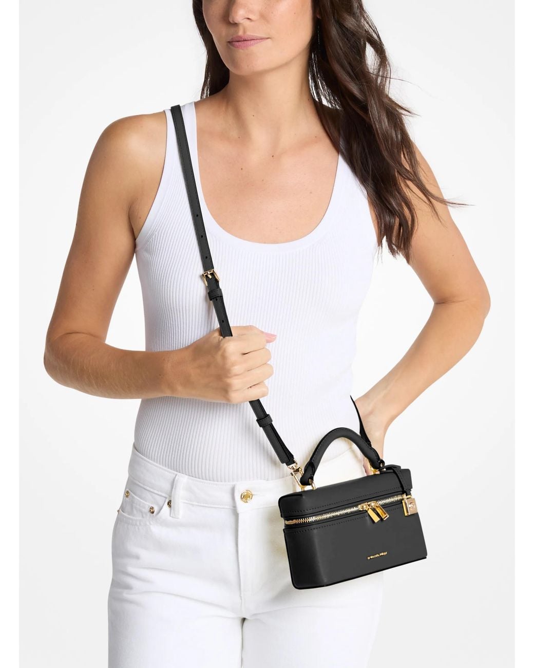 Michael Kors Black Michael Kors Jana Extra-Small Leather Convertible Crossbody Bag