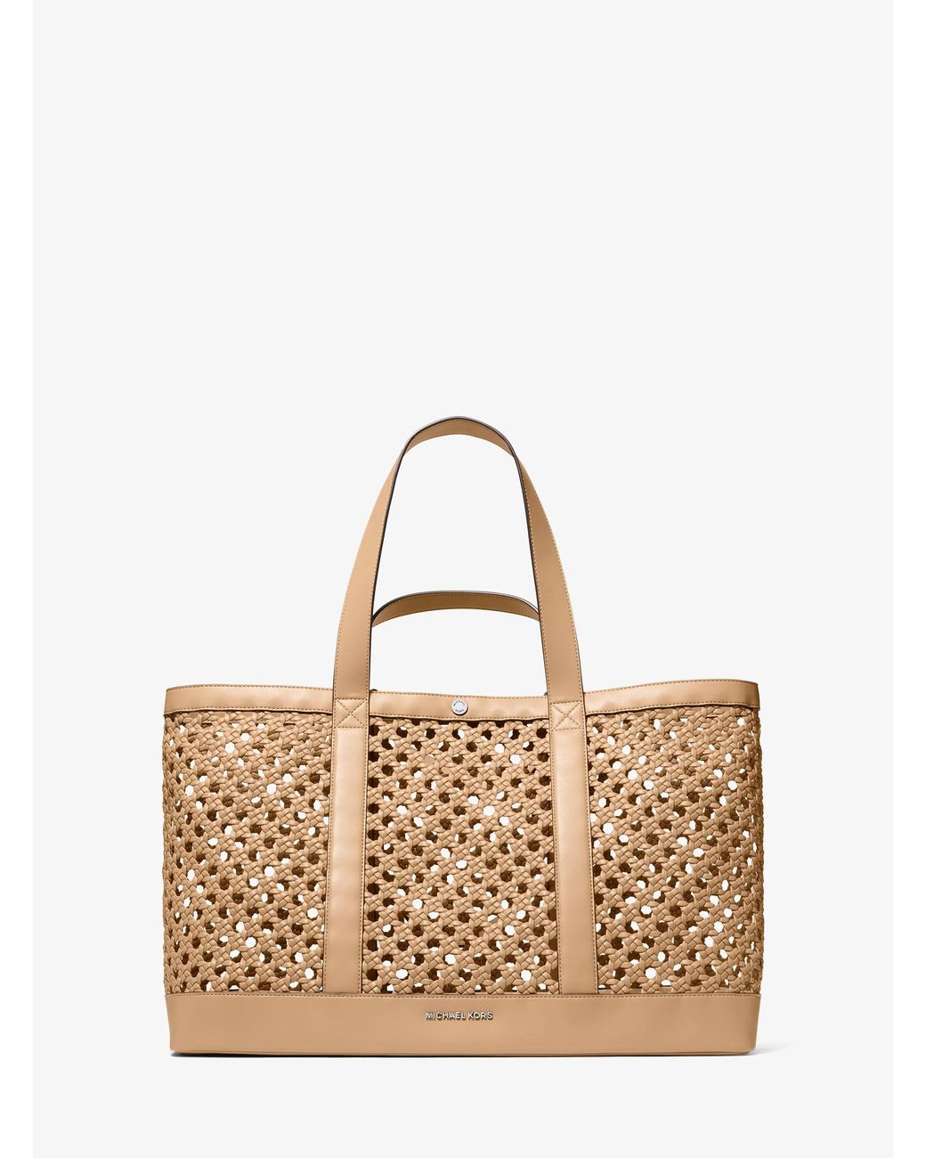 Michael Kors Metallic Mk Whitley Medium Hand-Woven Tote Bag for men