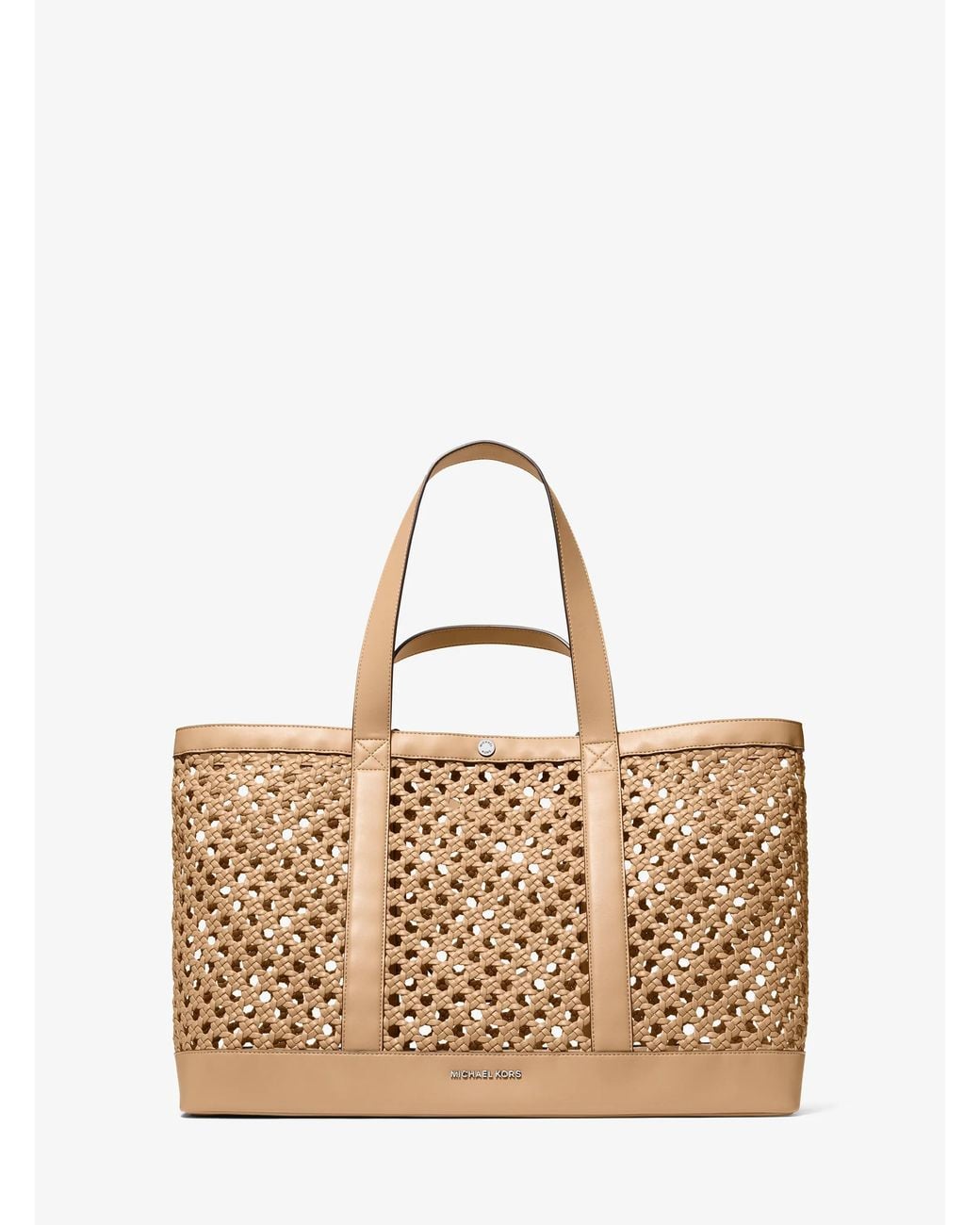 Michael Kors Metallic Mk Whitley Medium Hand-Woven Tote Bag for men