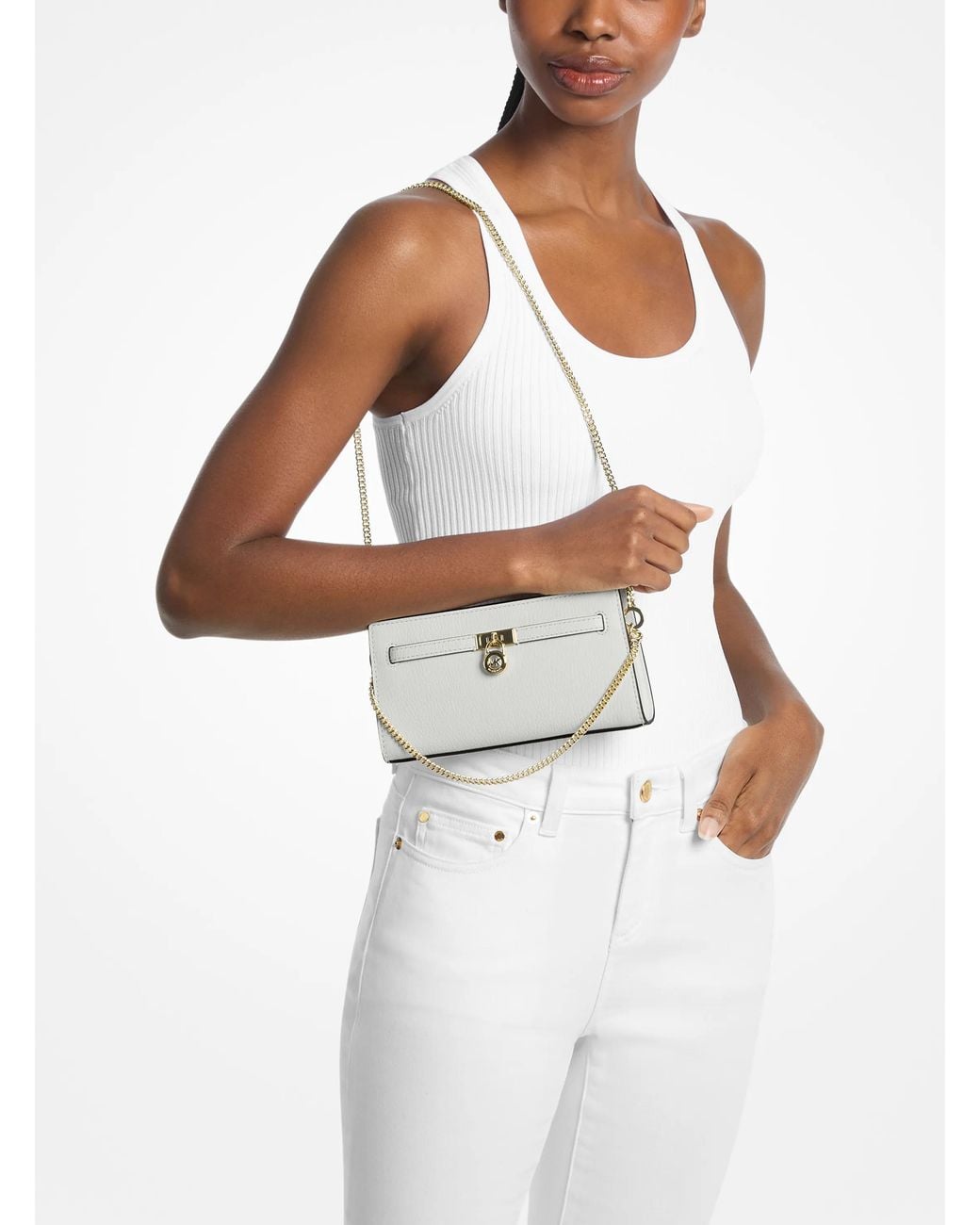 Michael Kors Natural Michael Kors Hamilton Extra-Small Leather Convertible Crossbody Bag