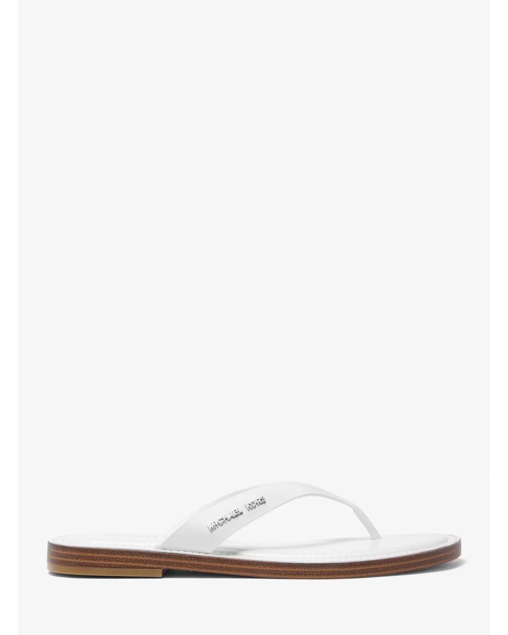 MICHAEL Michael Kors White Mk Koko Leather Flip Flop